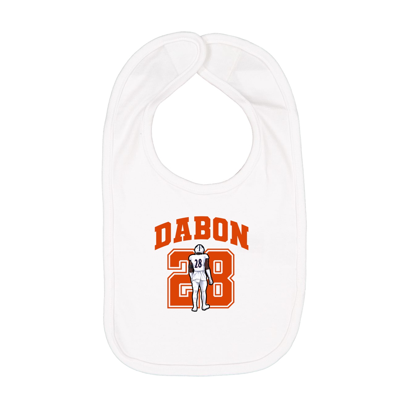 Infant Bib — Number in White