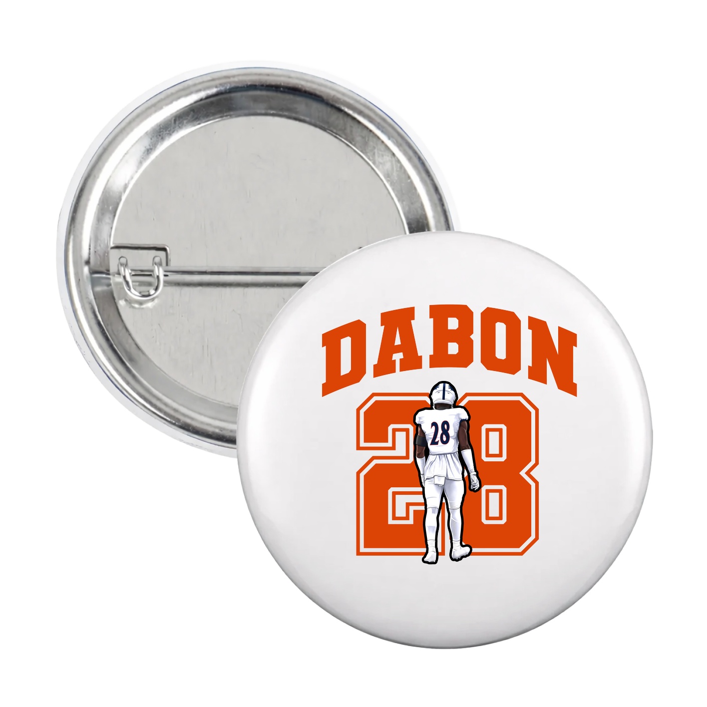 Game Day Button — Number in White