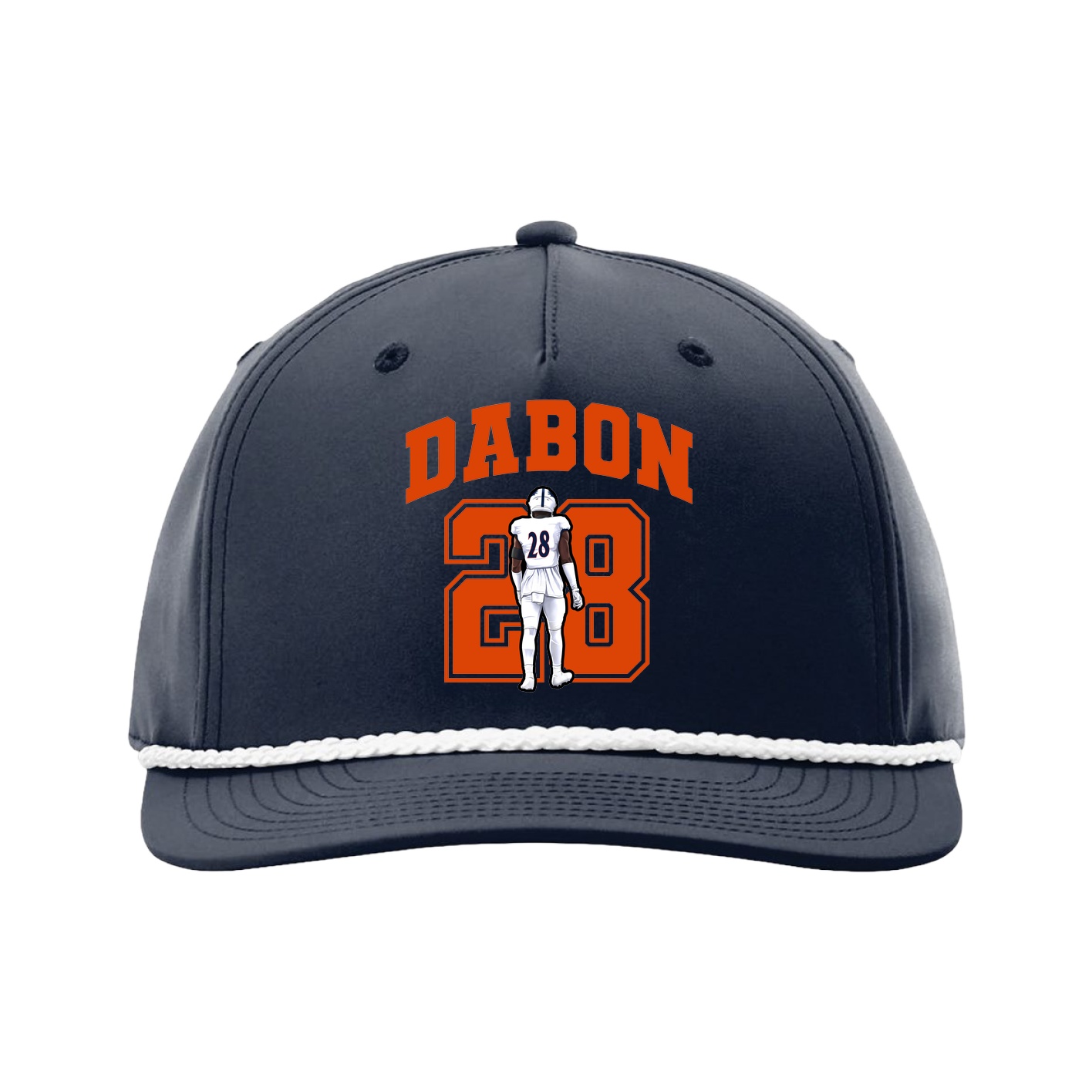 Five-Panel Classic Rope Cap — Number in Navy