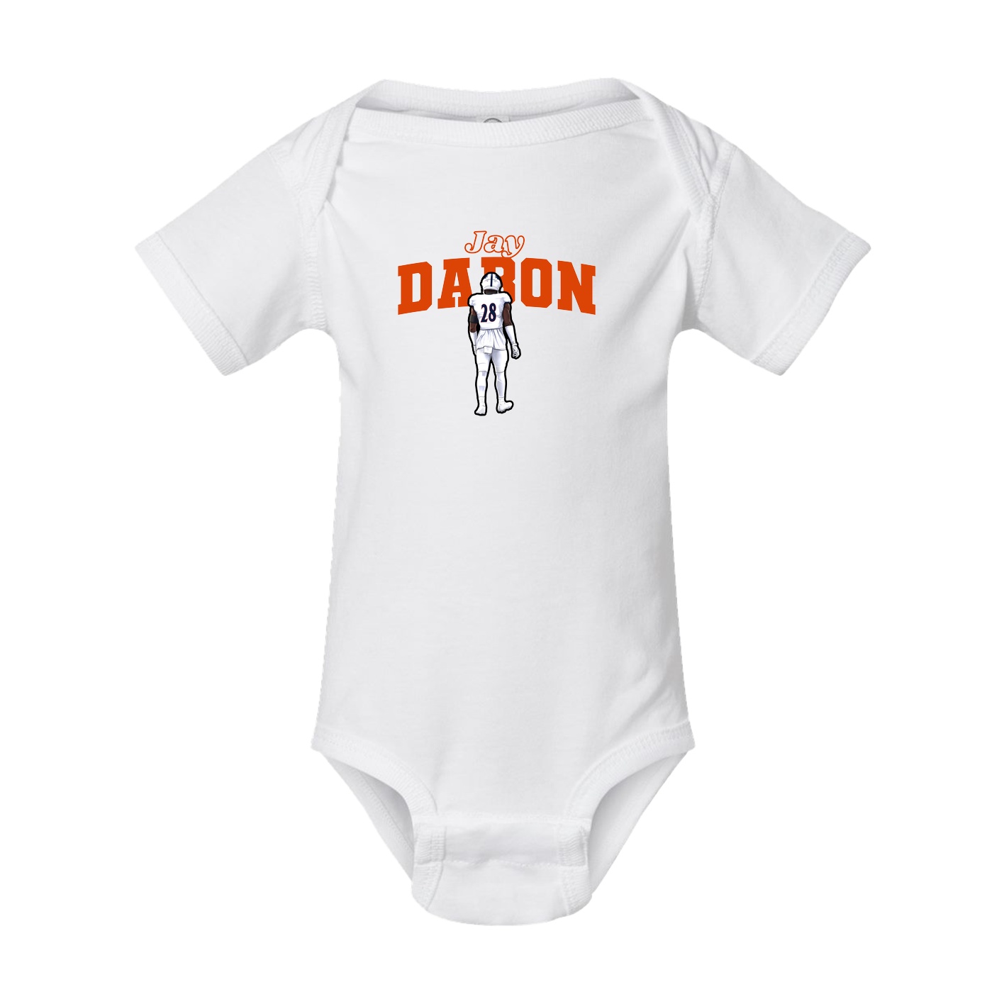 Baby Onesie — Name Arch in White
