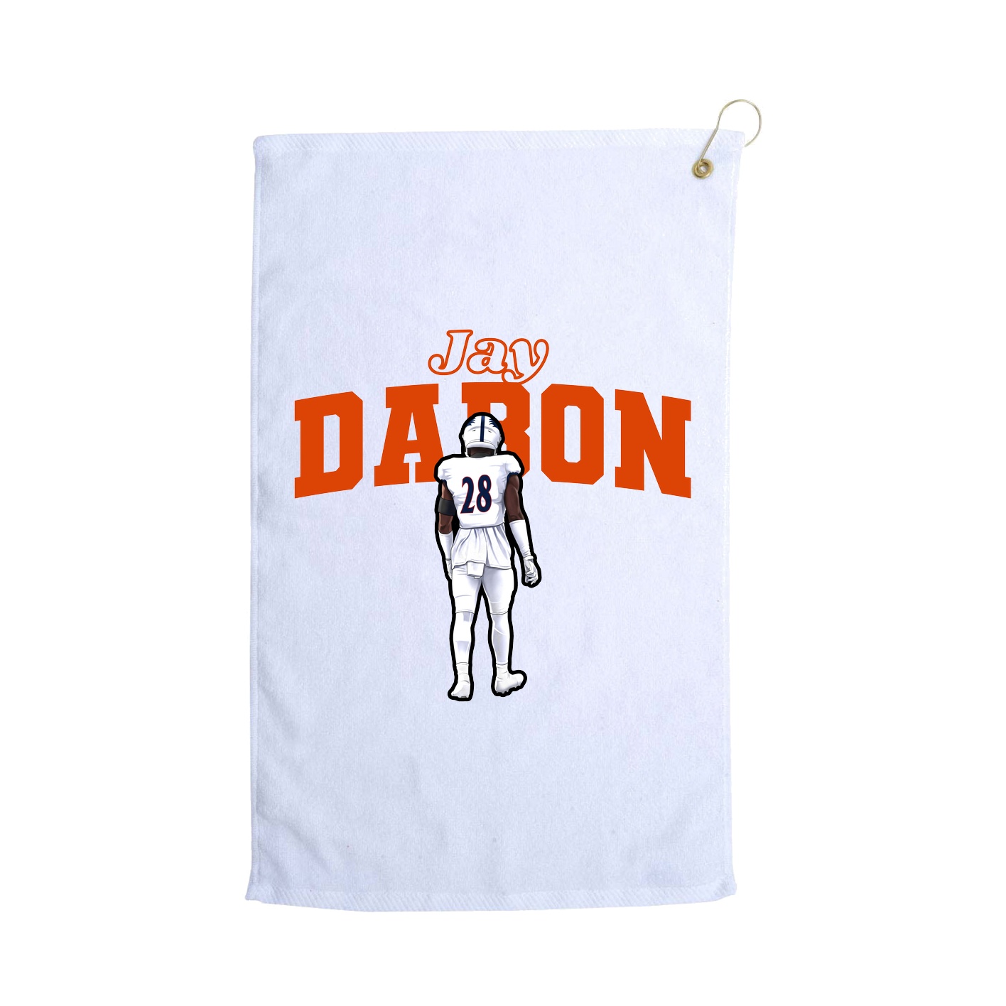 Golf Towel — Name Arch in White