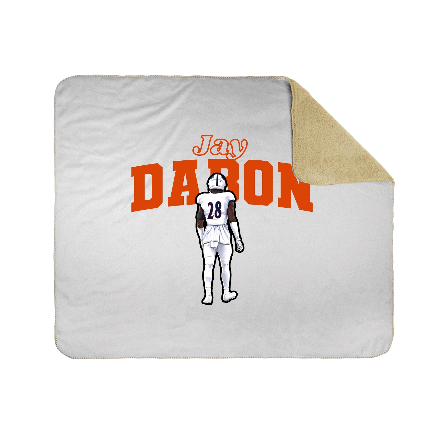 Throw Blanket — Name Arch in White