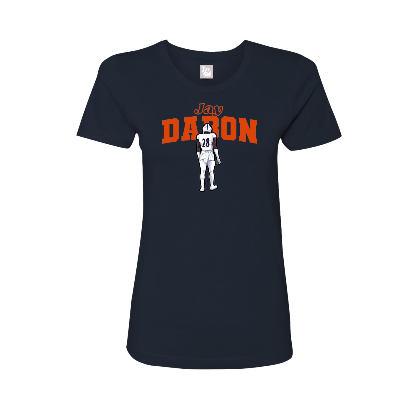 Fitted Women's Tee — Name Arch in Navy