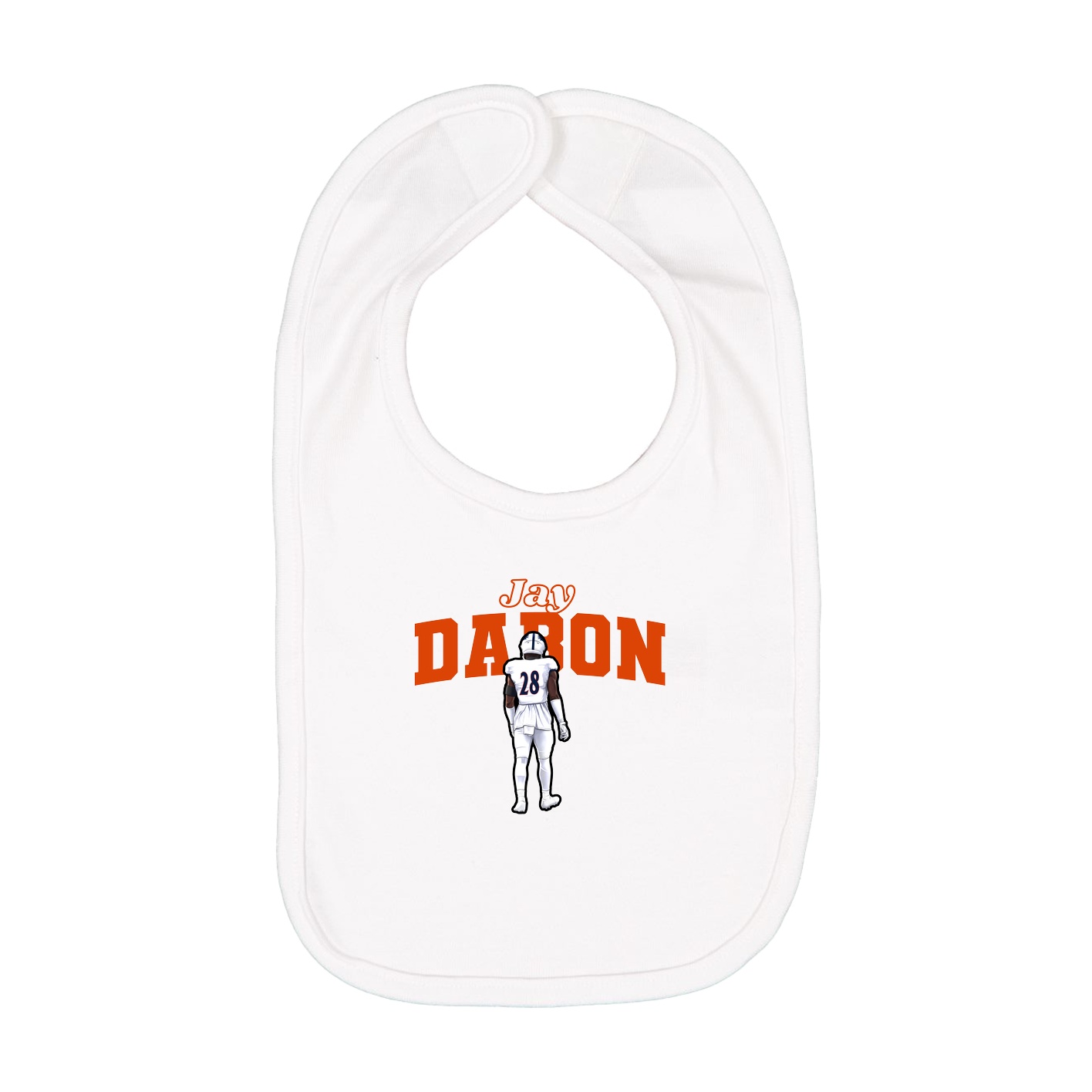 Infant Bib — Name Arch in White