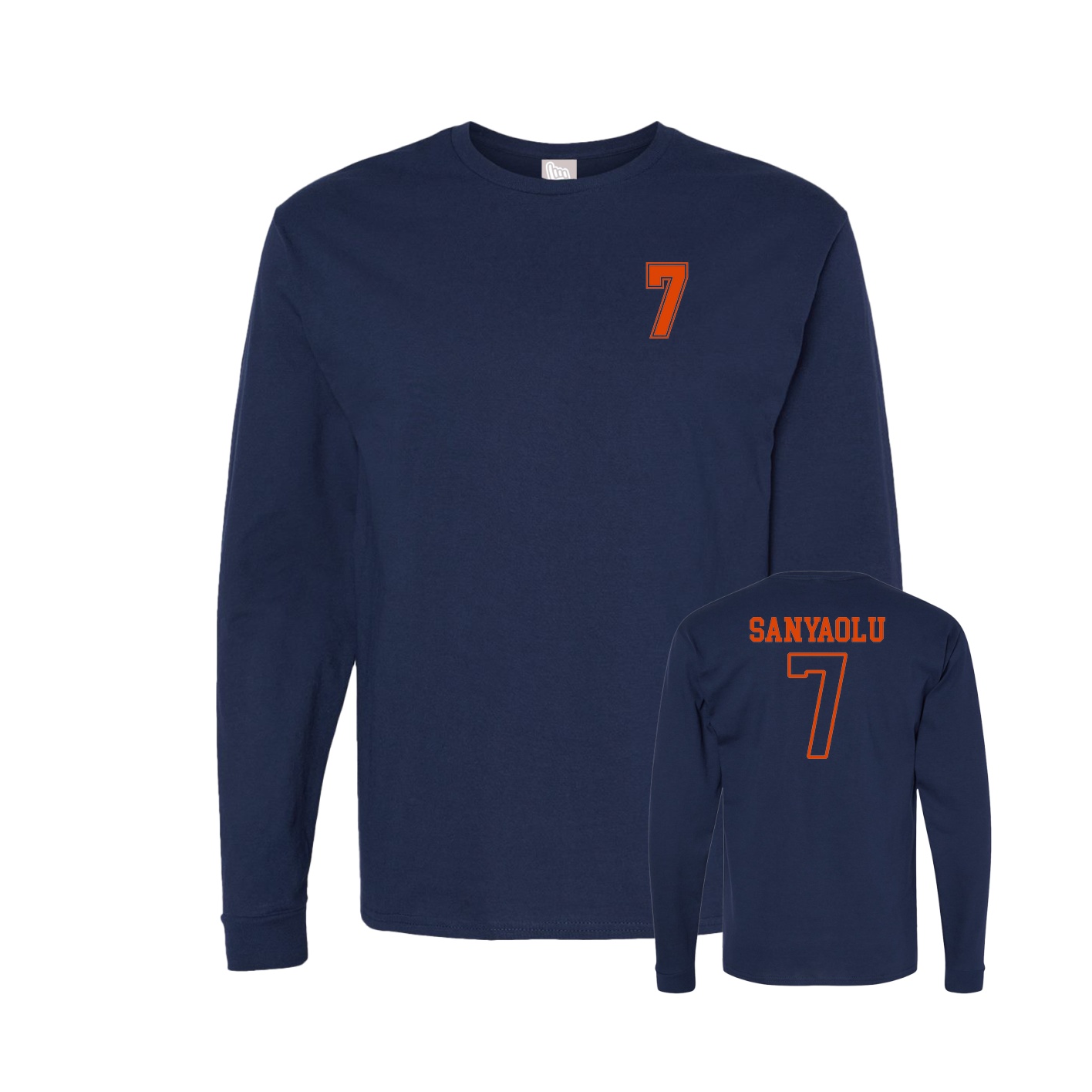 Long Sleeve Tee — Chest Back in Navy