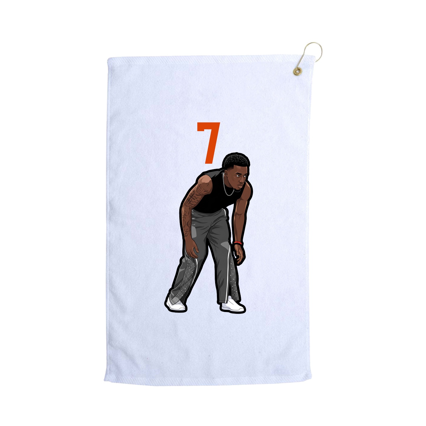 Golf Towel — Number Top in White