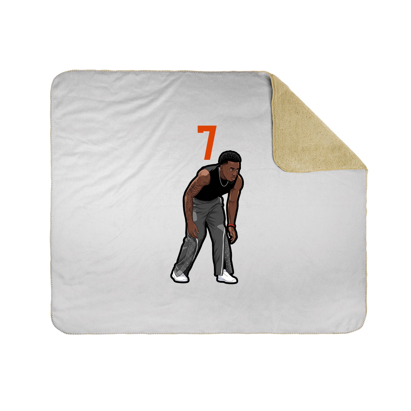 Throw Blanket — Number Top in White