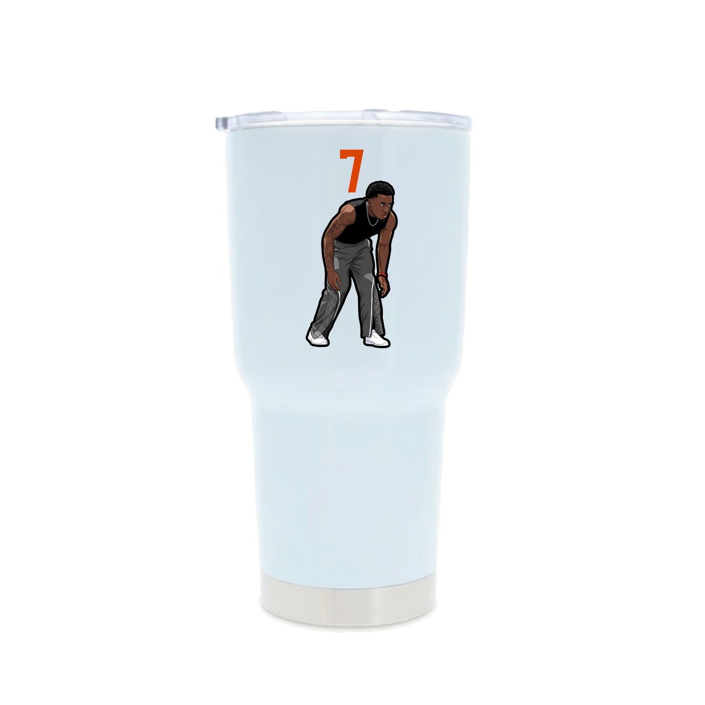 30oz Stainless Steel Tumbler — Number Top in White