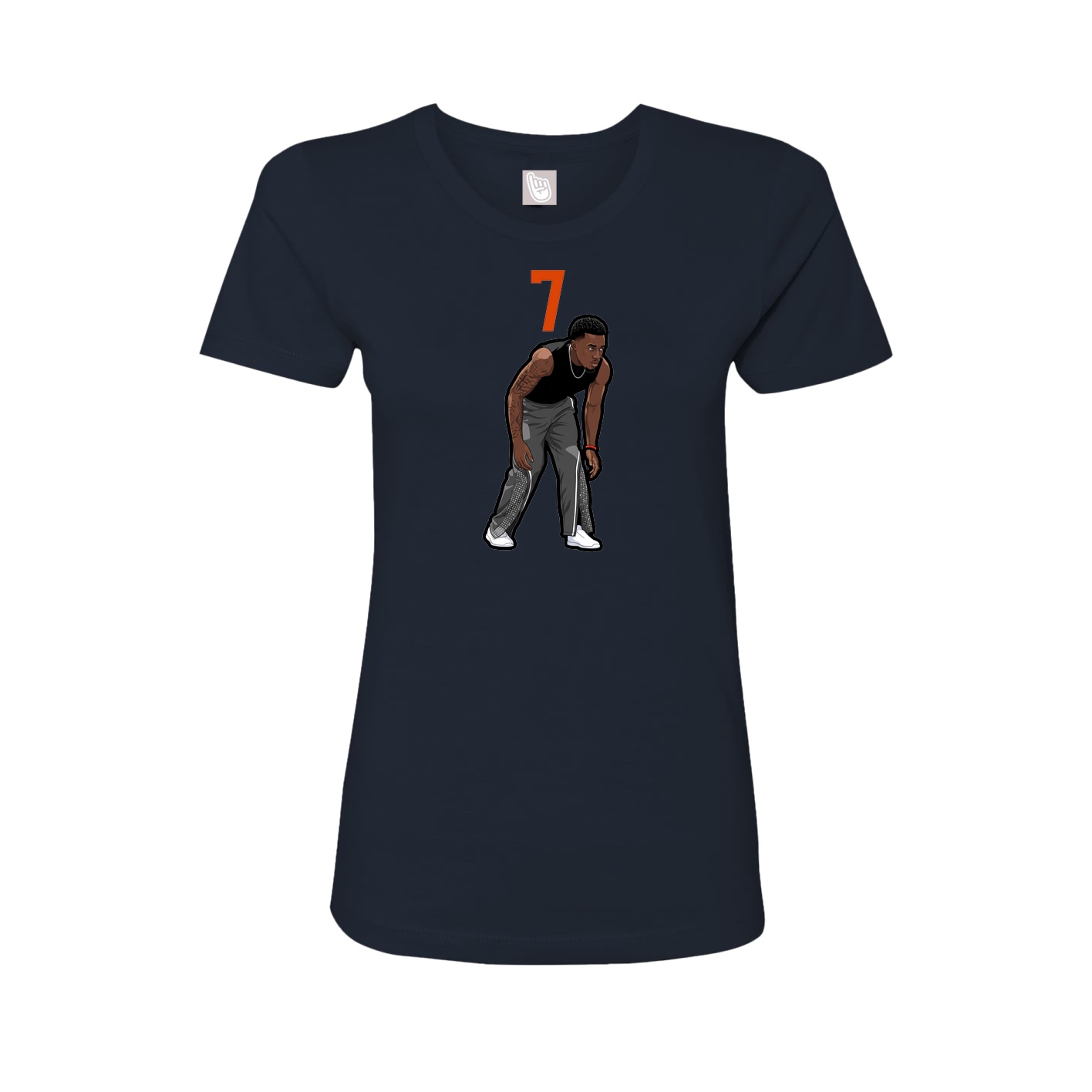 Fitted Women's Tee — Number Top in Navy