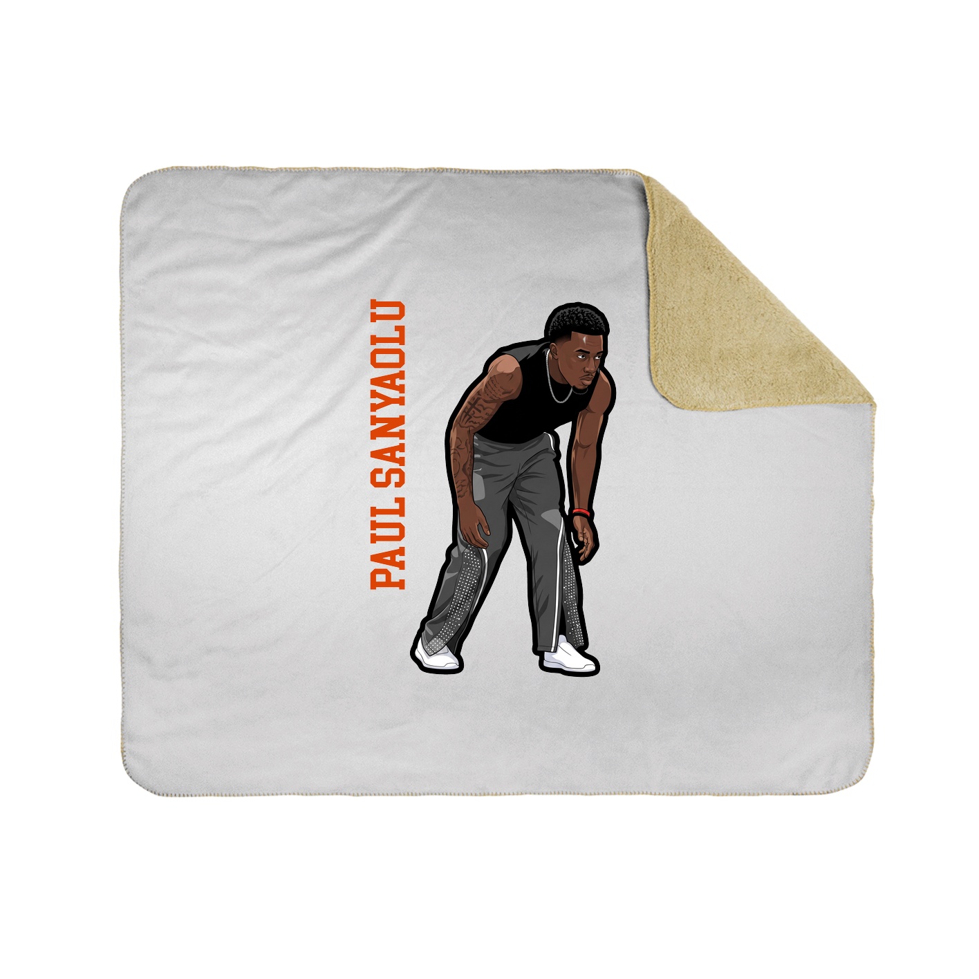 Throw Blanket — Name Vertical in White