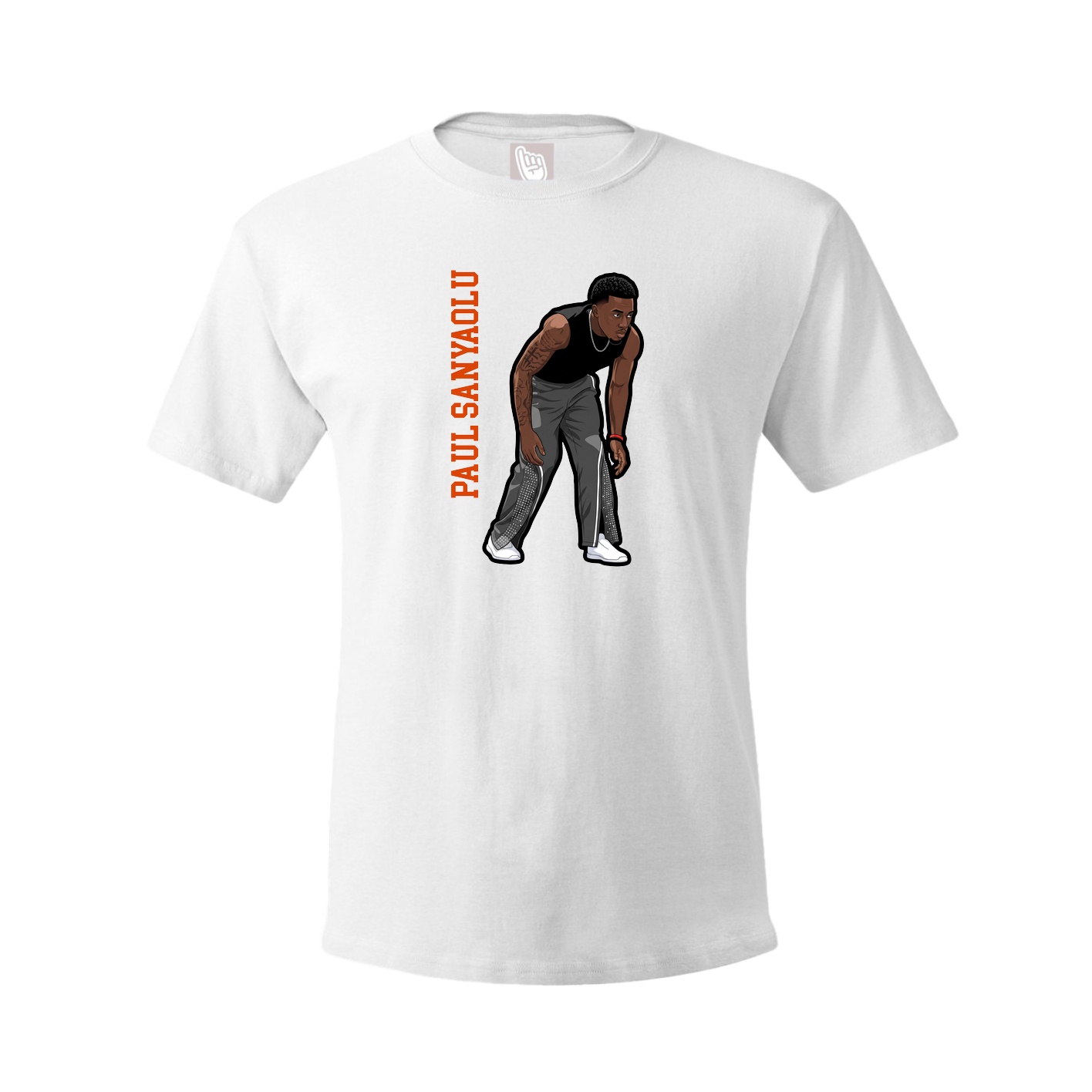 Youth Tee — Name Vertical in White