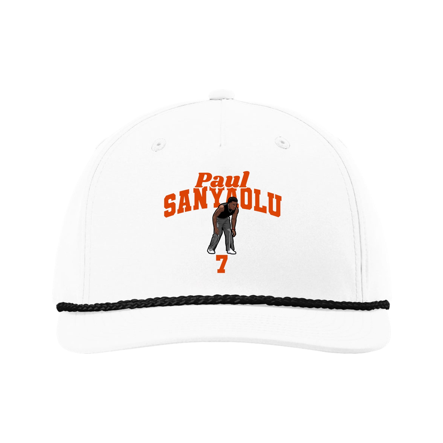Five-Panel Classic Rope Cap — Signature Arch in White