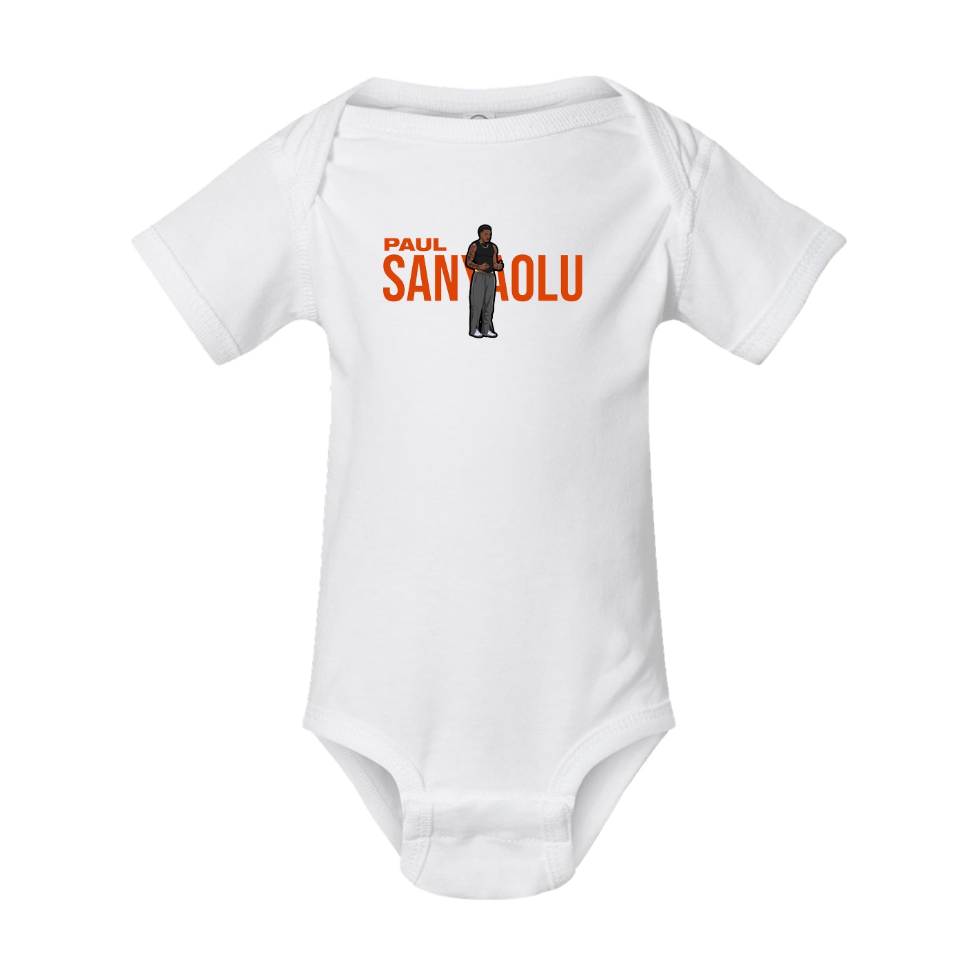 Baby Onesie — Player Name in White