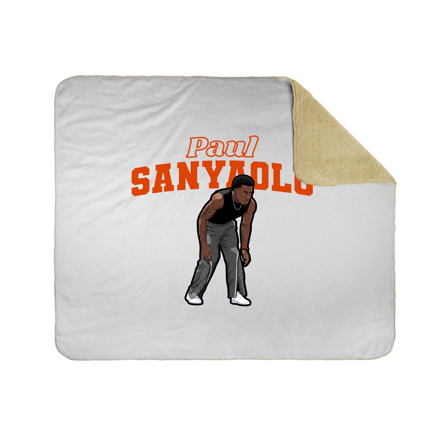 Throw Blanket — Name Arch in White