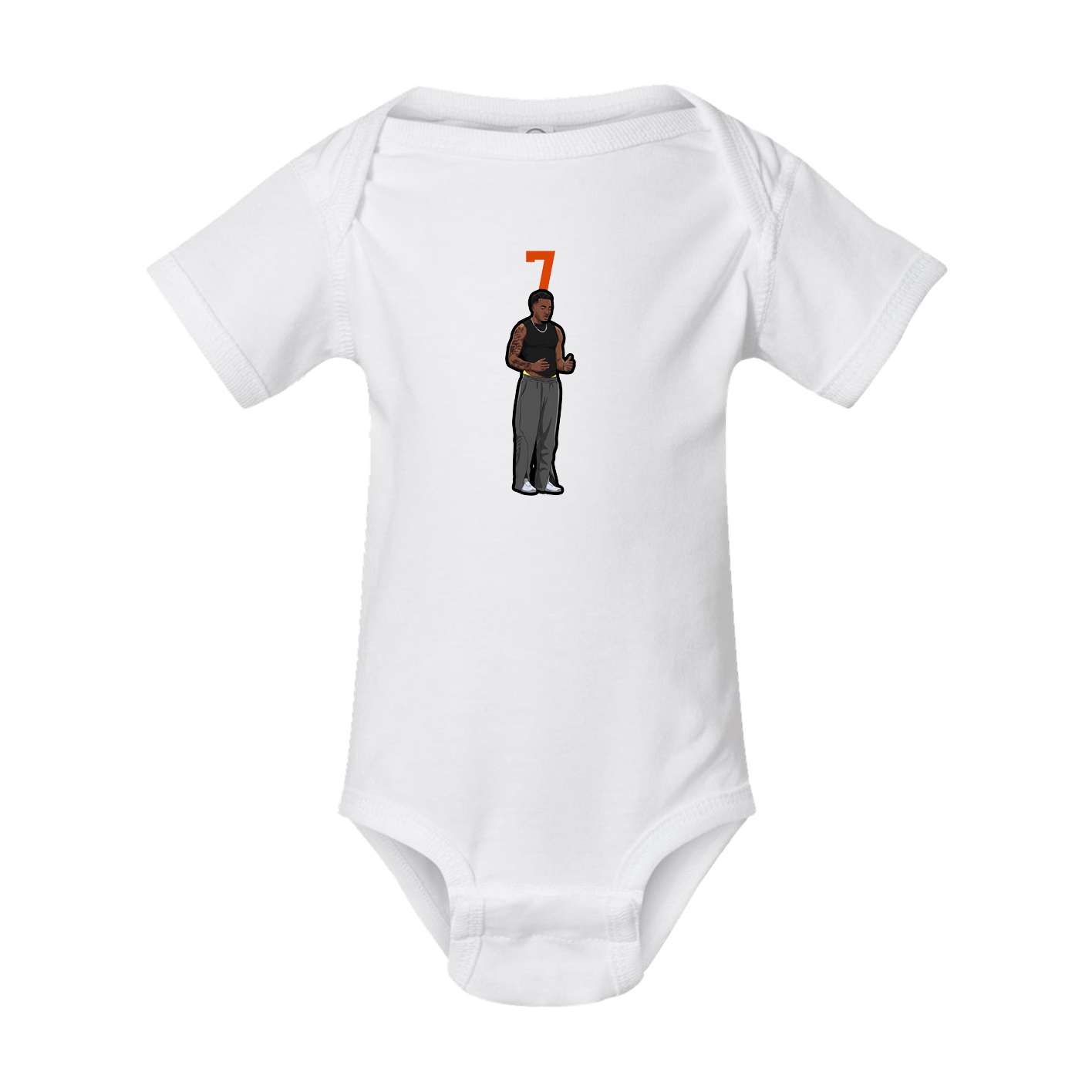 Baby Onesie — Number Top in White