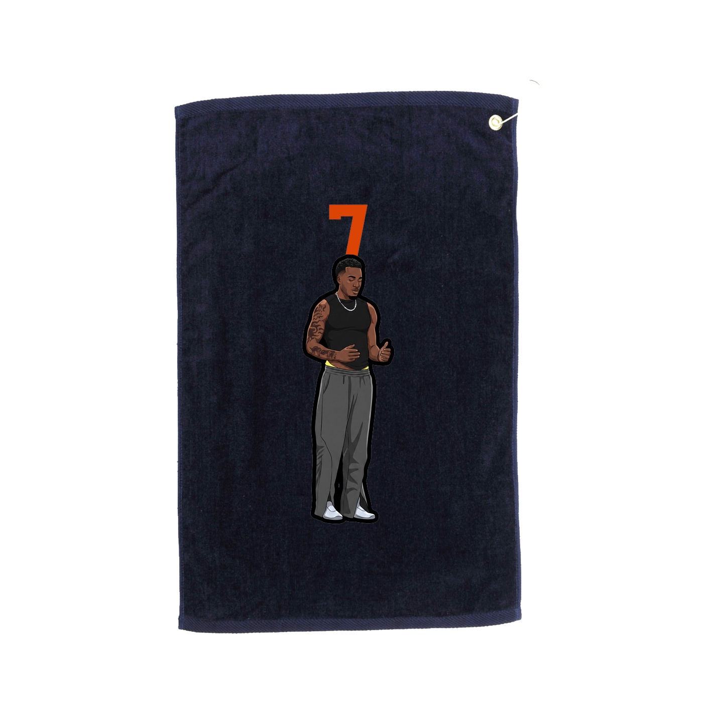 Golf Towel — Number Top in Navy