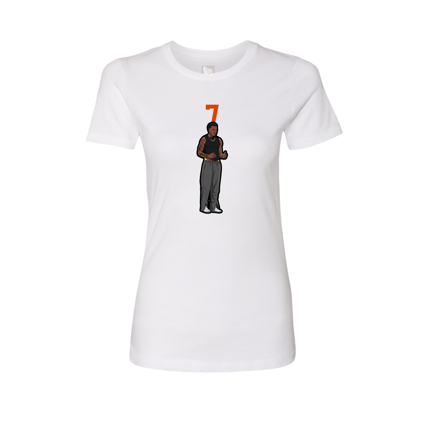 Fitted Women's Tee — Number Top in White