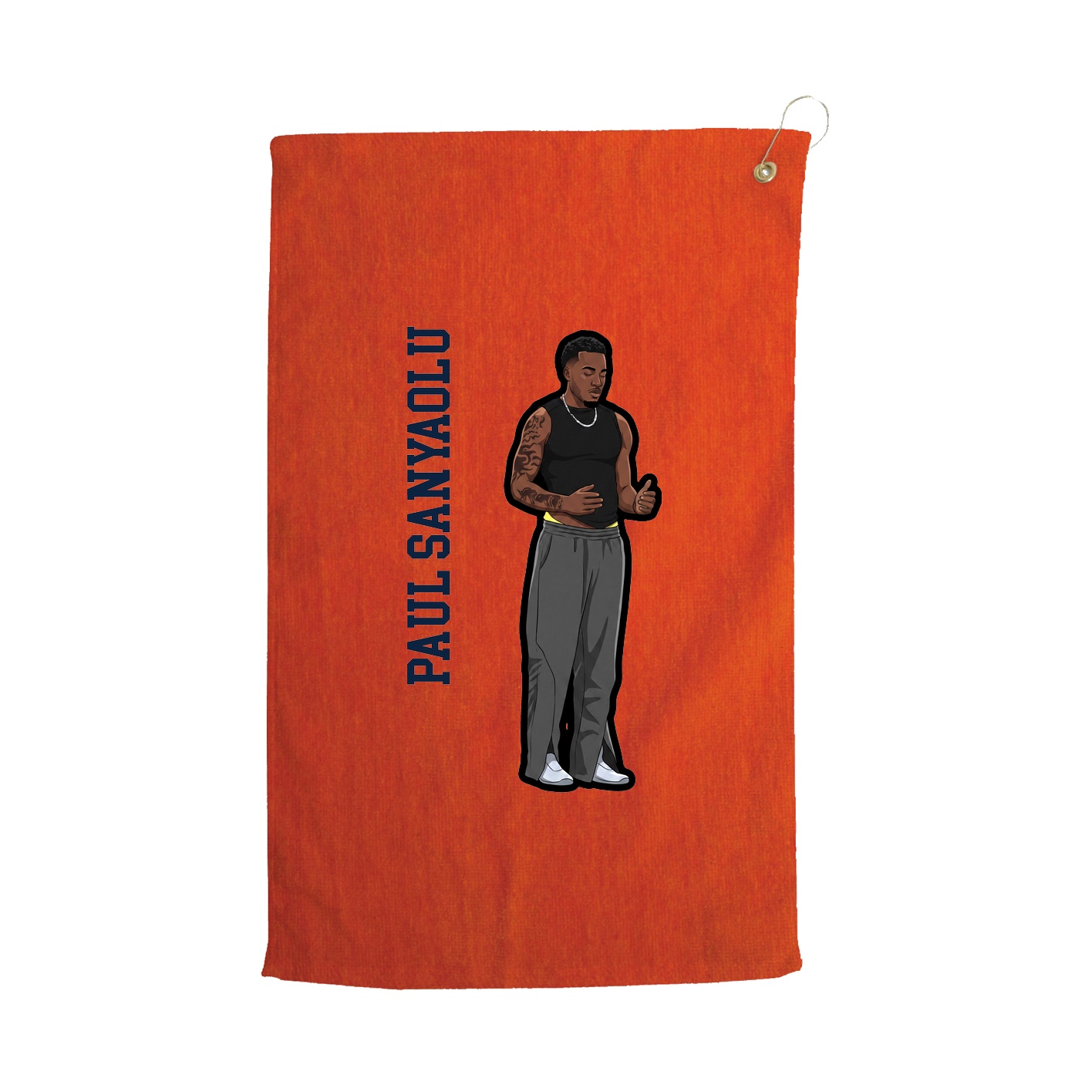Golf Towel — Name Vertical in Orange