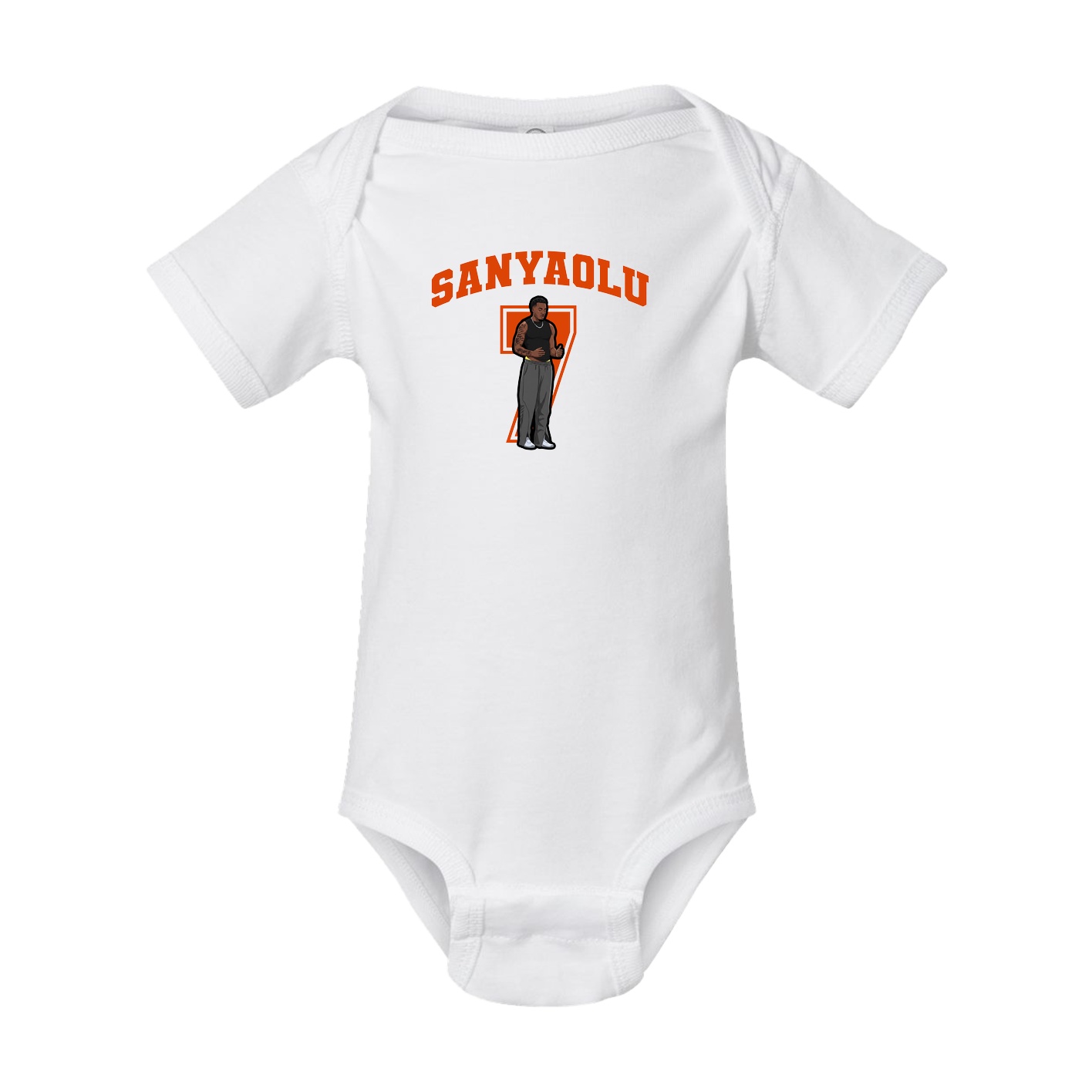 Baby Onesie — Number in White