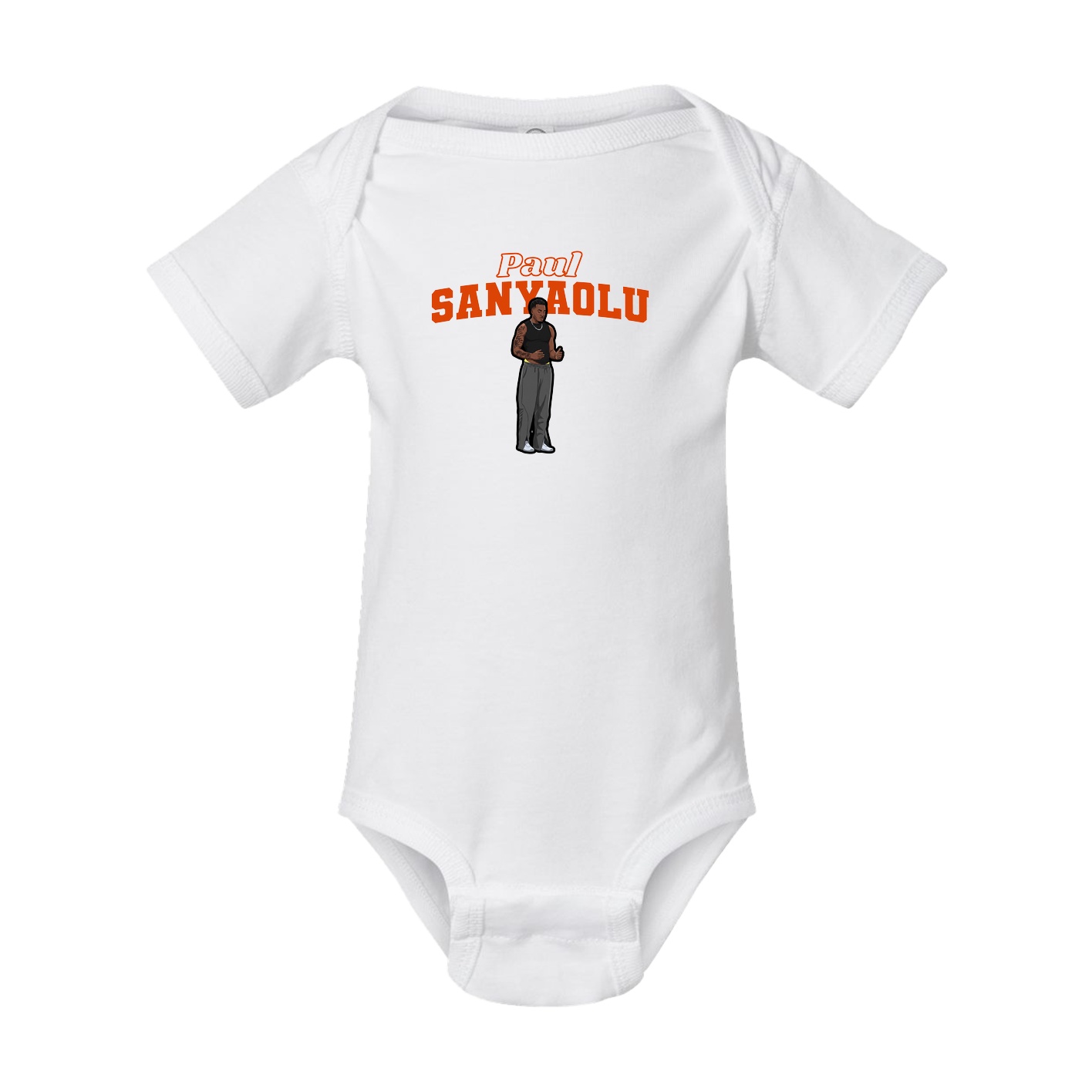 Baby Onesie — Name Arch in White