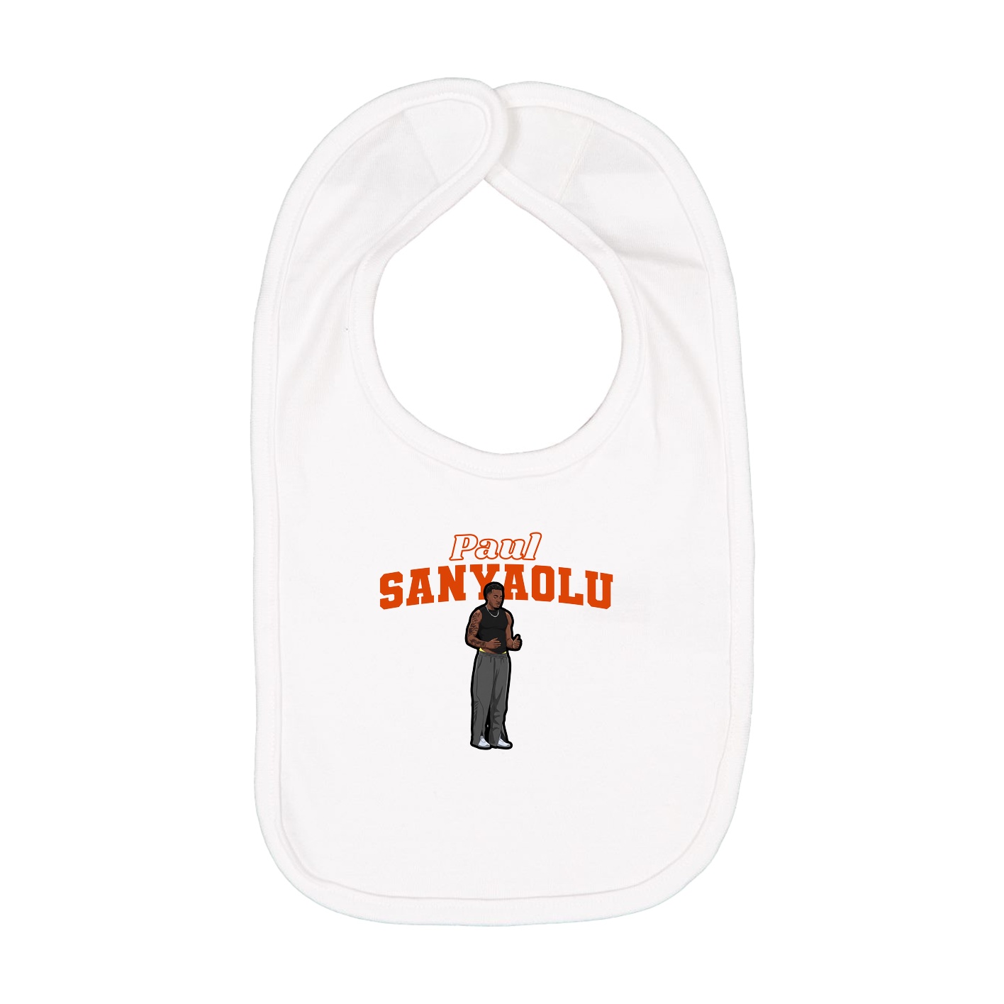 Infant Bib — Name Arch in White
