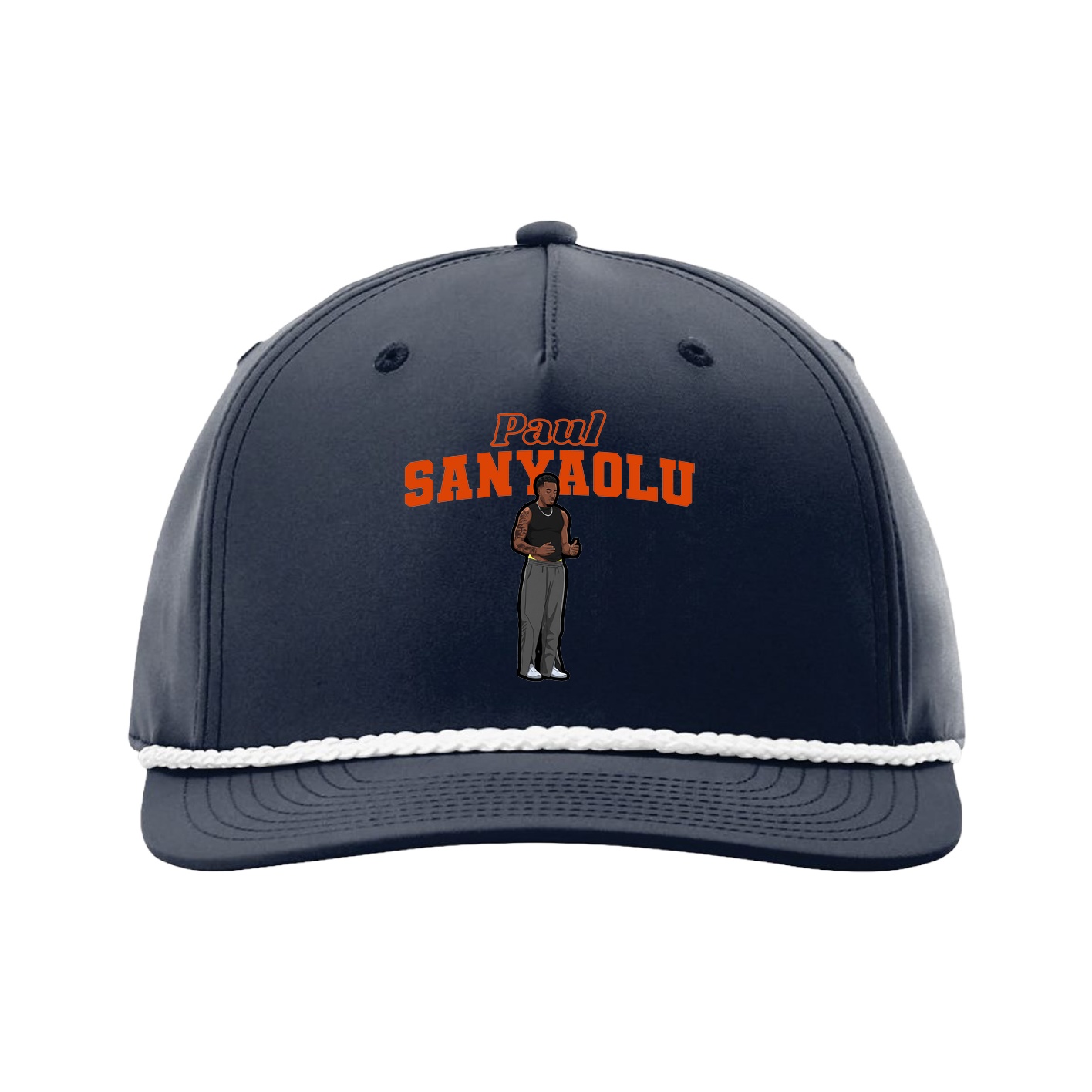Five-Panel Classic Rope Cap — Name Arch in Navy