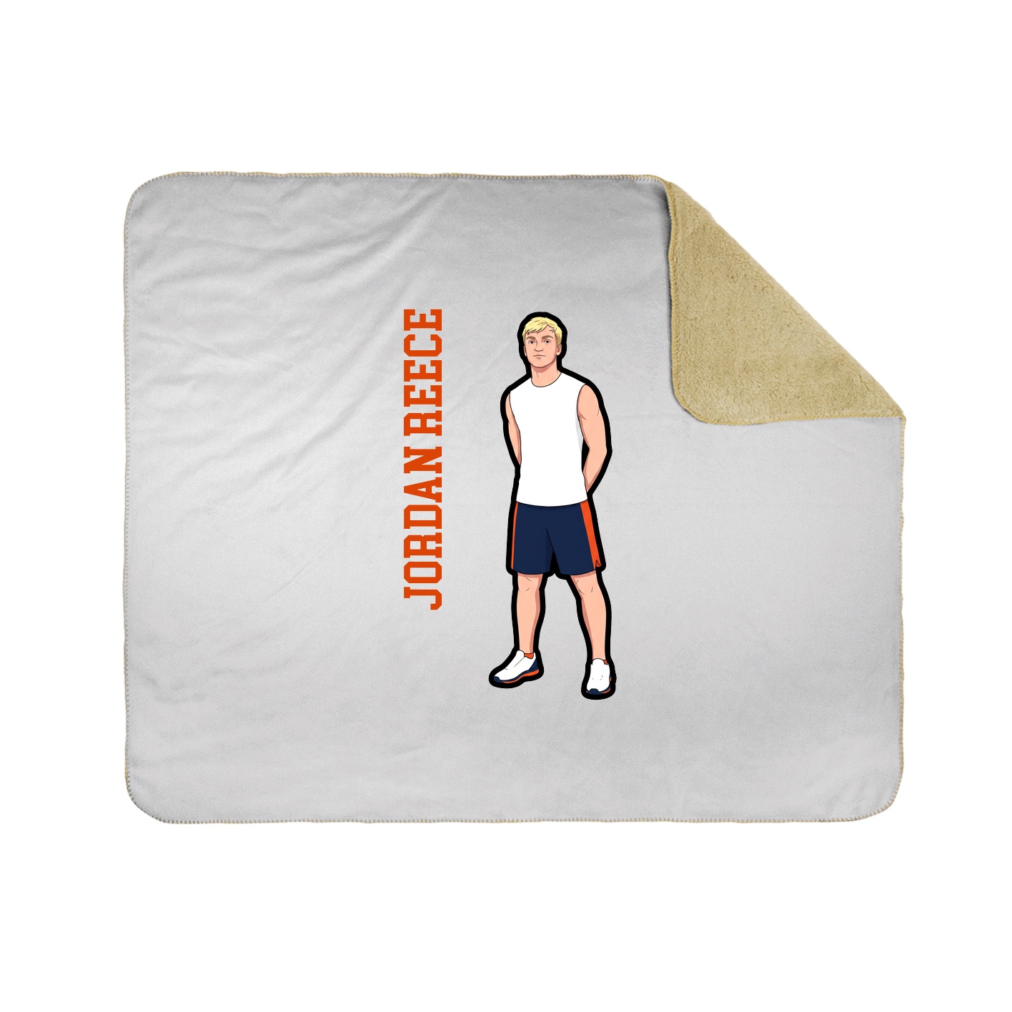 Throw Blanket — Name Vertical in White