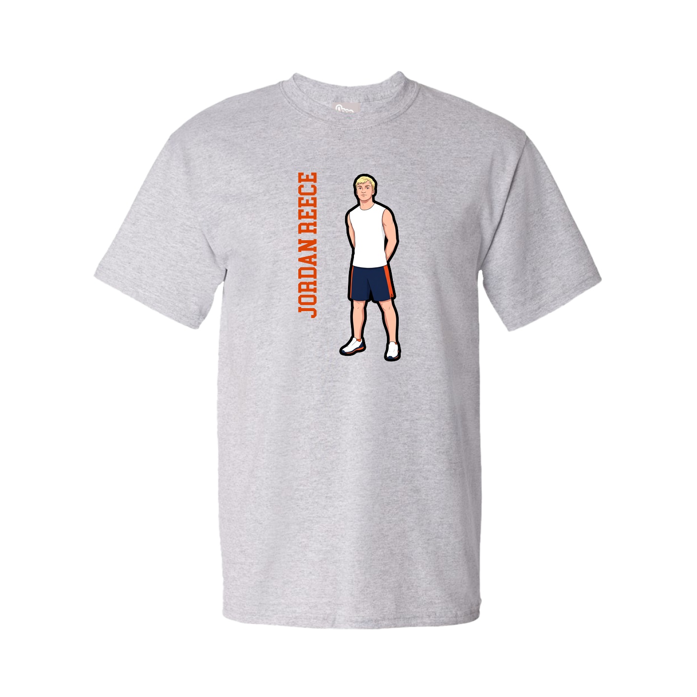 Tee — Name Vertical in Grey