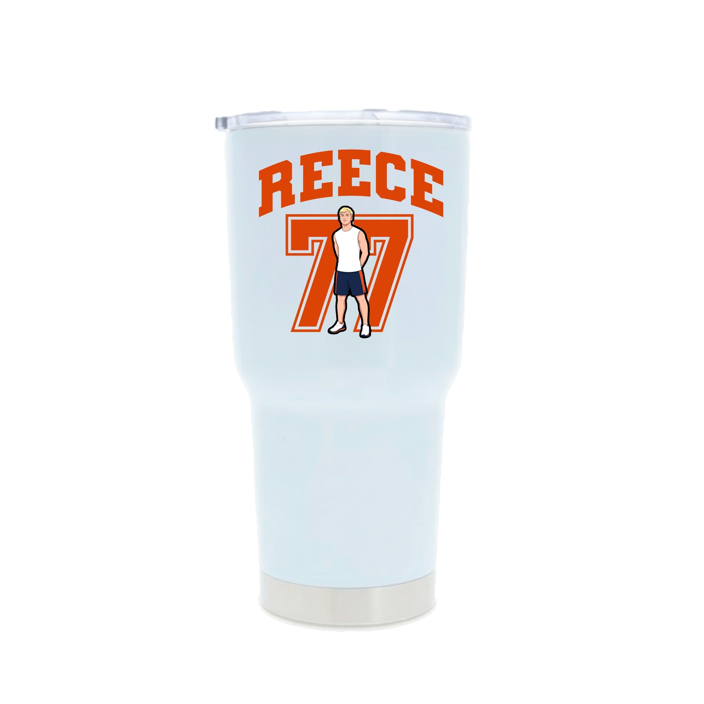 30oz Stainless Steel Tumbler — Number in White