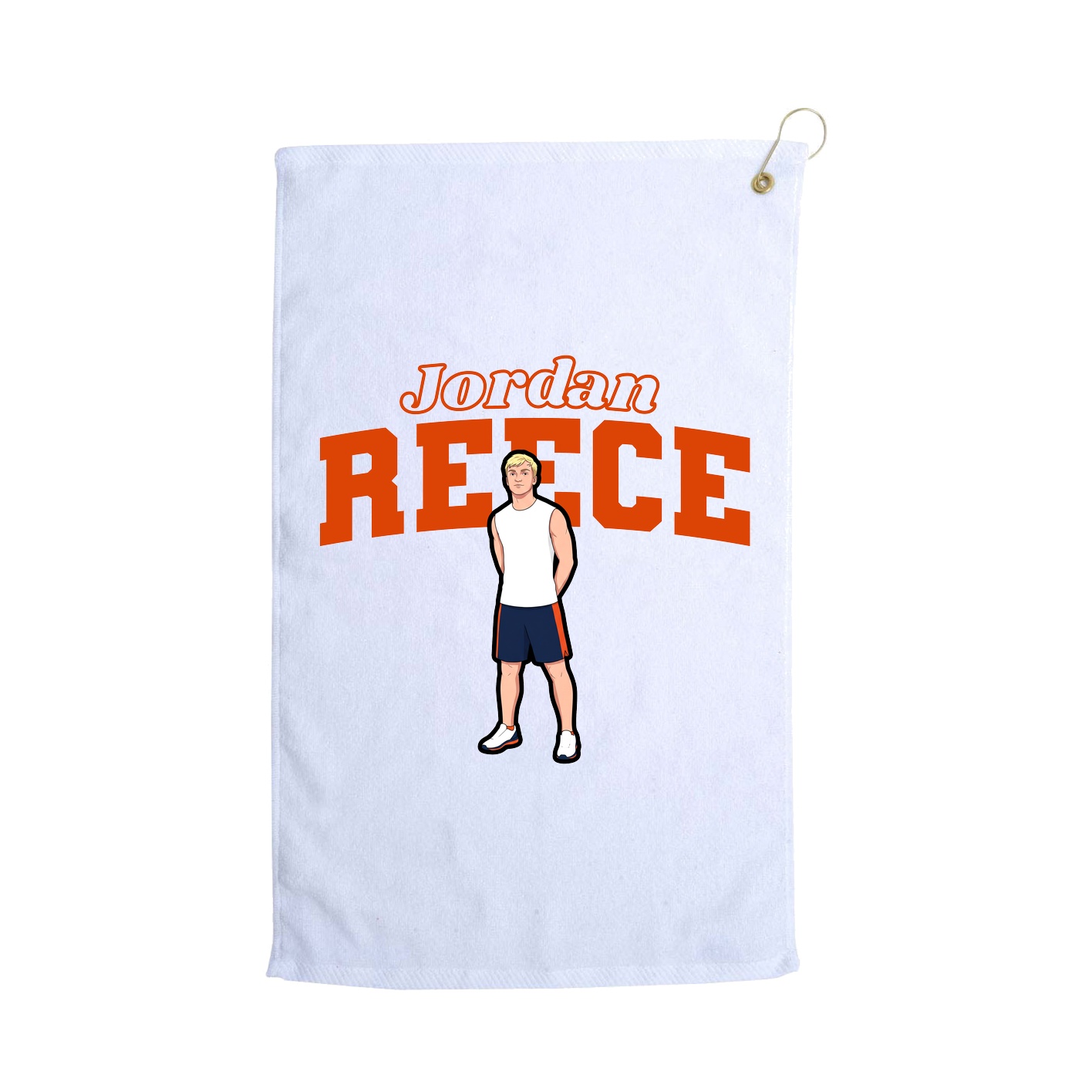 Golf Towel — Name Arch in White