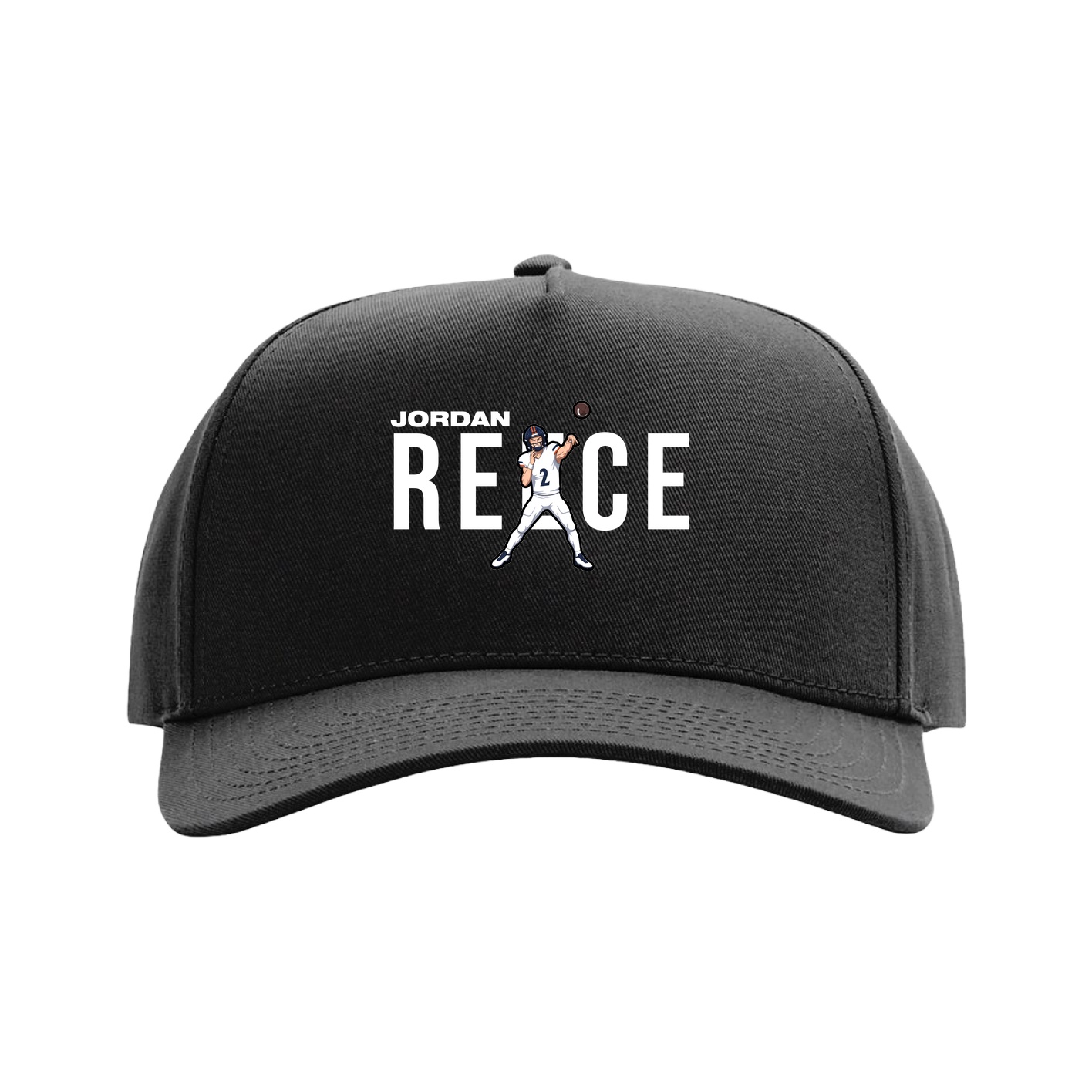 Full Fabric Five-Panel Champ Cap — Player Name in Black