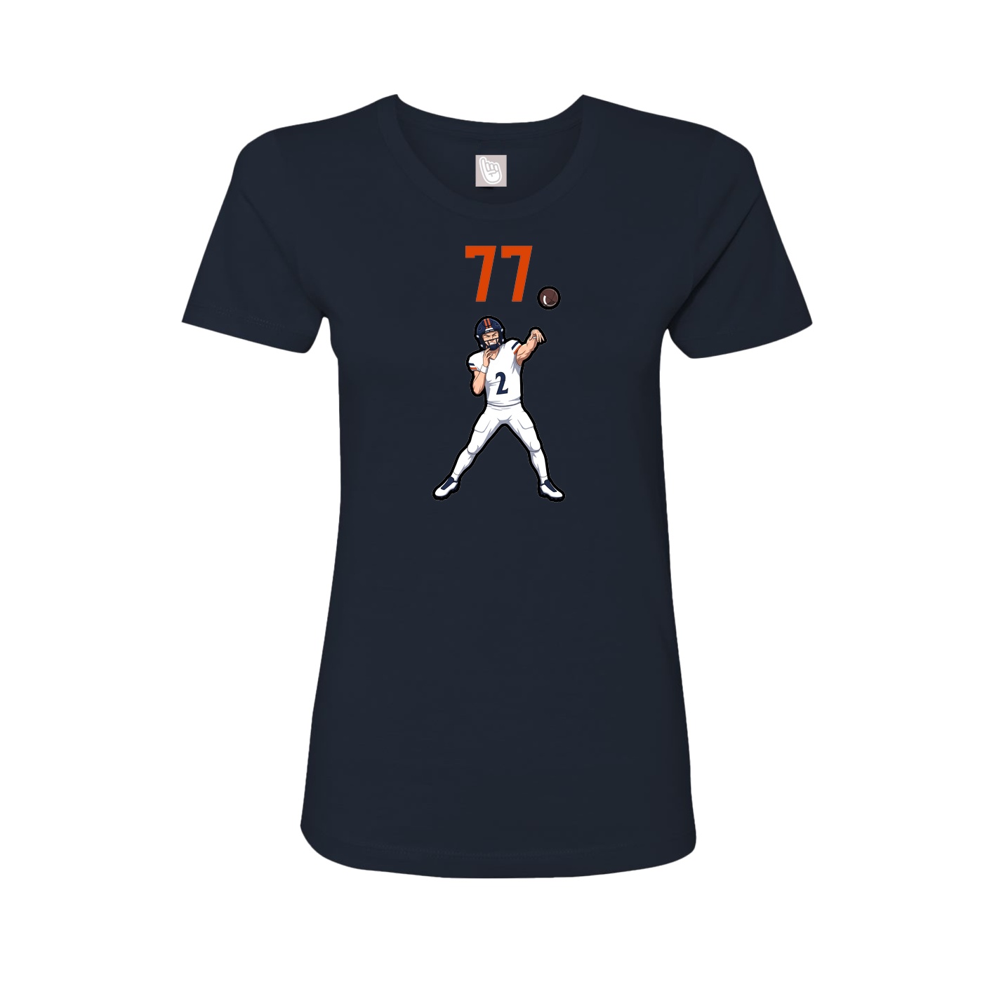 Fitted Women's Tee — Number Top in Navy