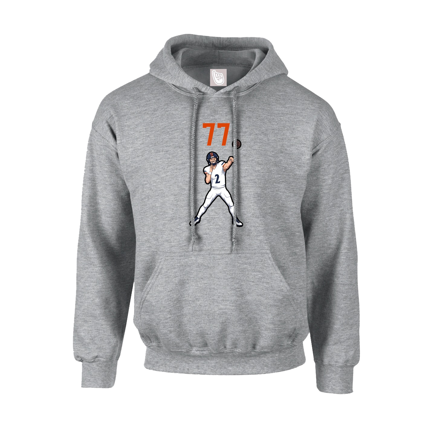 Hoodie — Number Top in Grey