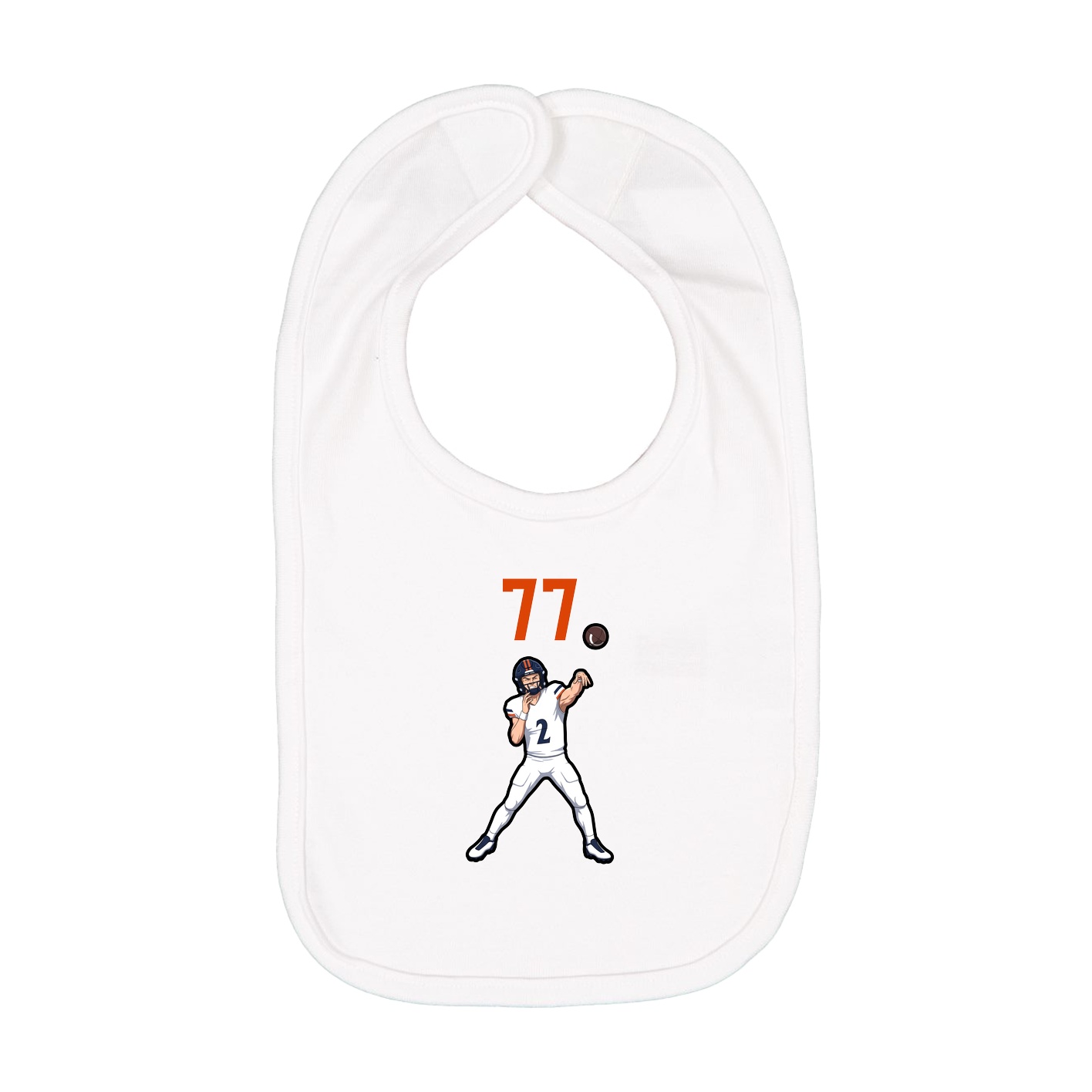 Infant Bib — Number Top in White