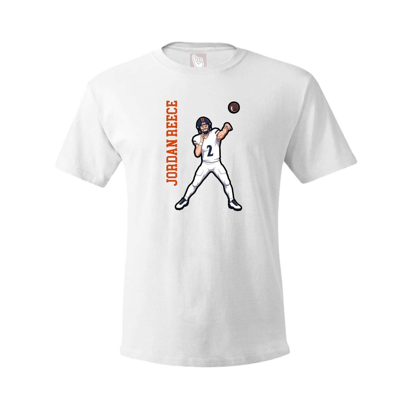 Youth Tee — Name Vertical in White