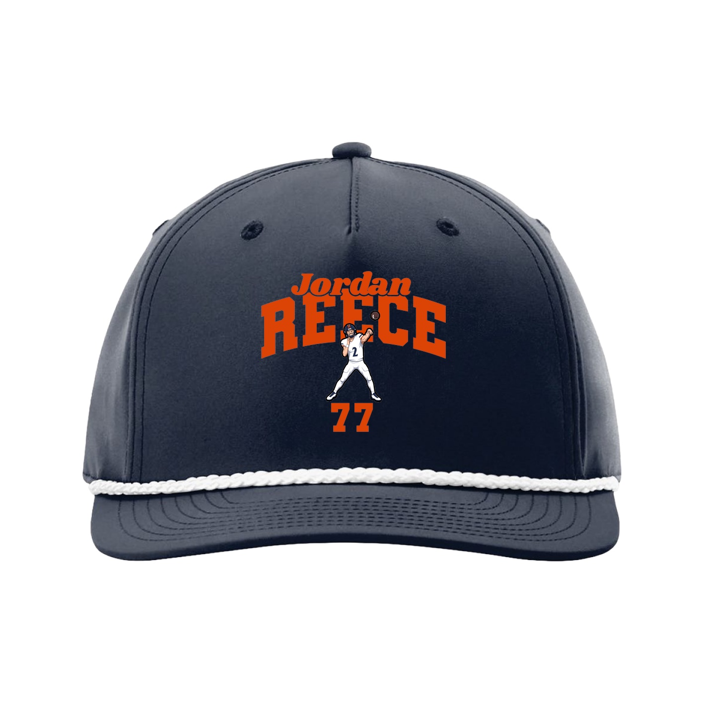 Five-Panel Classic Rope Cap — Signature Arch in Navy