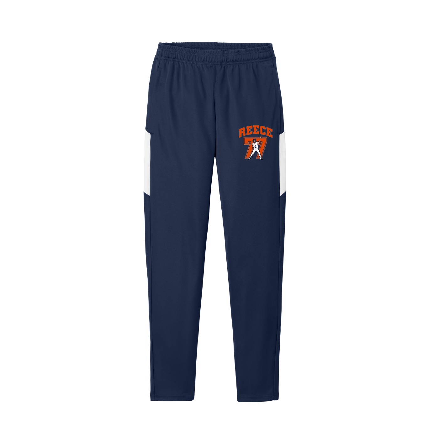 Team Travel Pant — Number in Navy/White