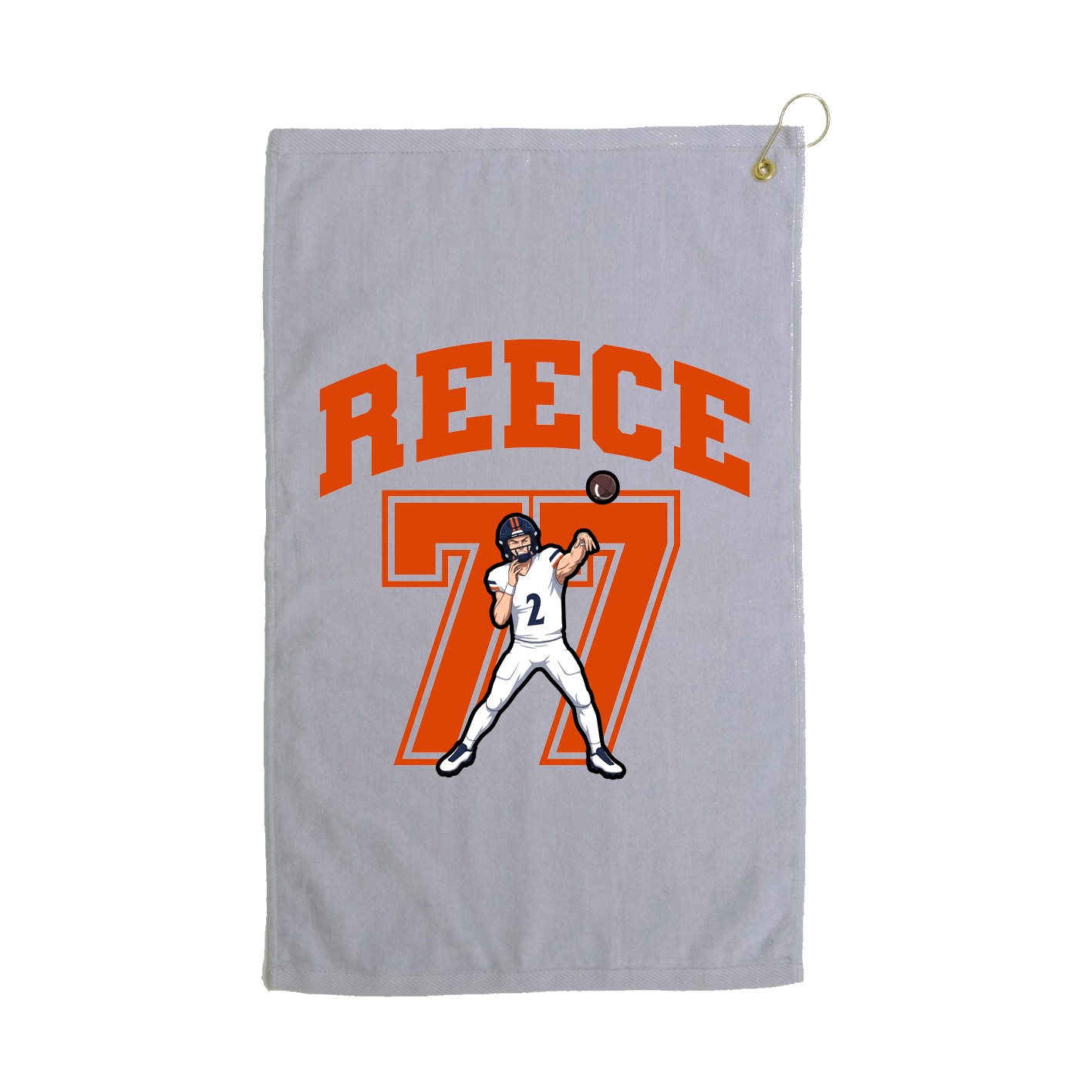 Golf Towel — Number in Grey