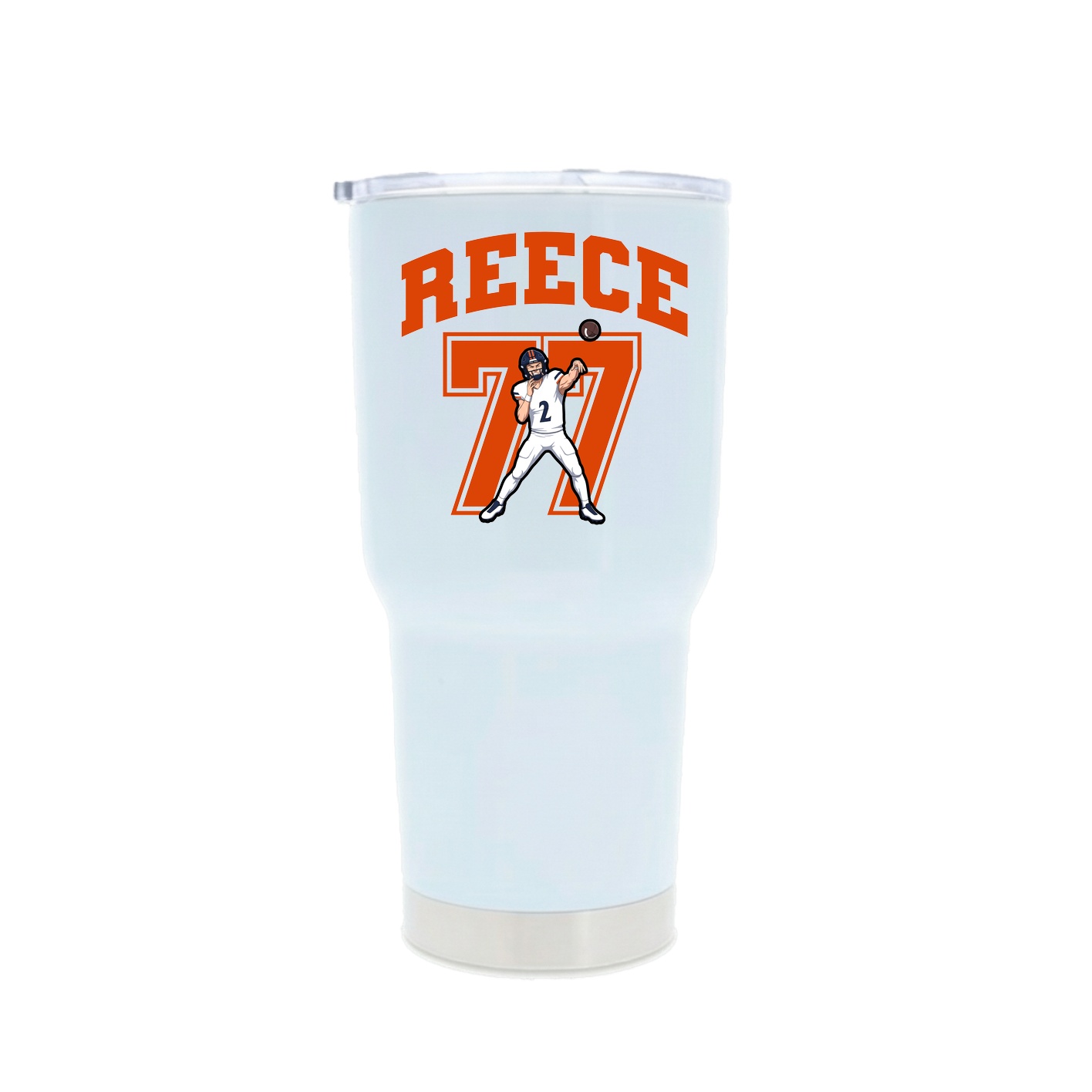 30oz Stainless Steel Tumbler — Number in White