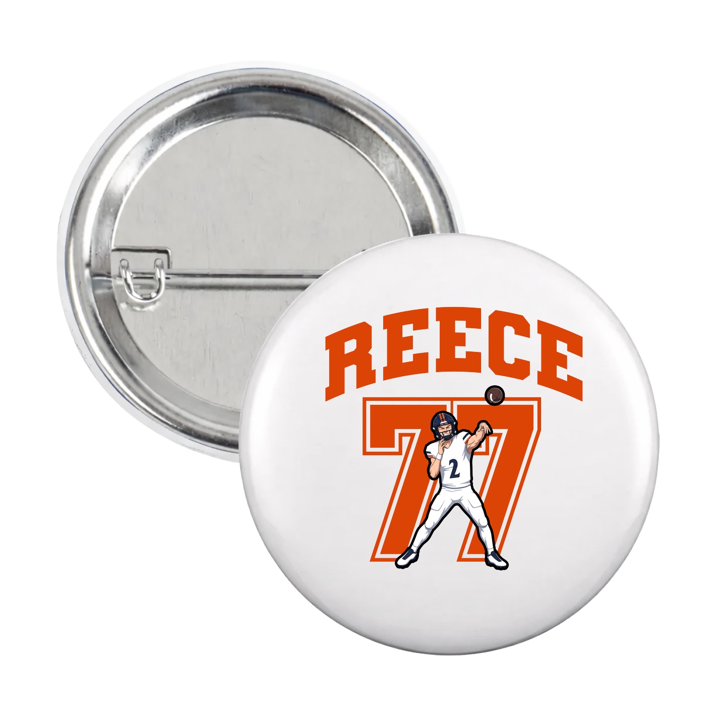 Game Day Button — Number in White