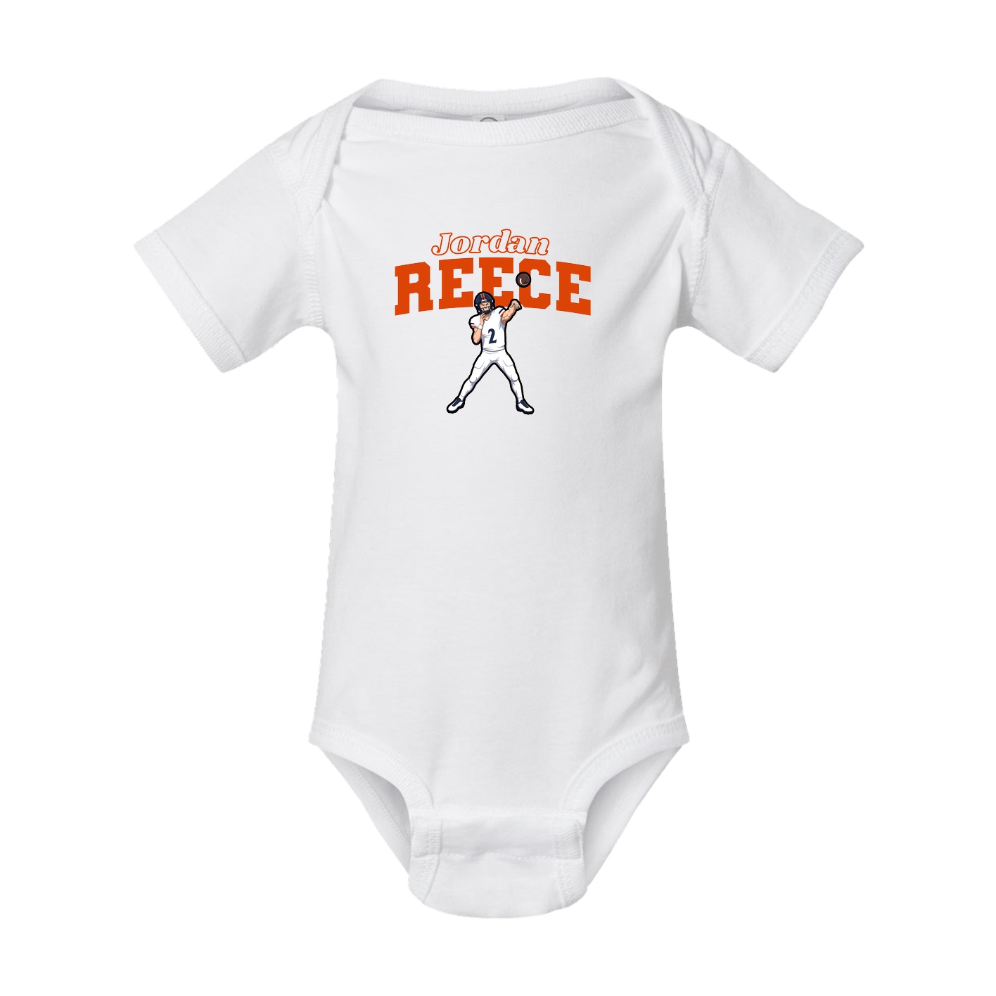 Baby Onesie — Name Arch in White