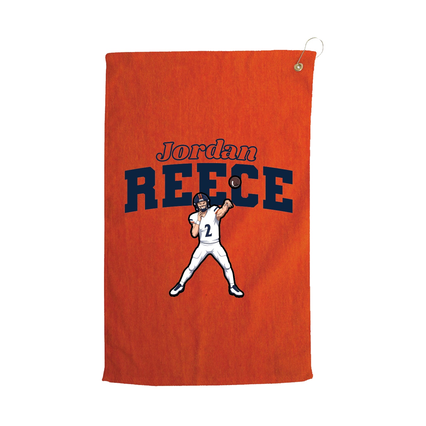 Golf Towel — Name Arch in Orange