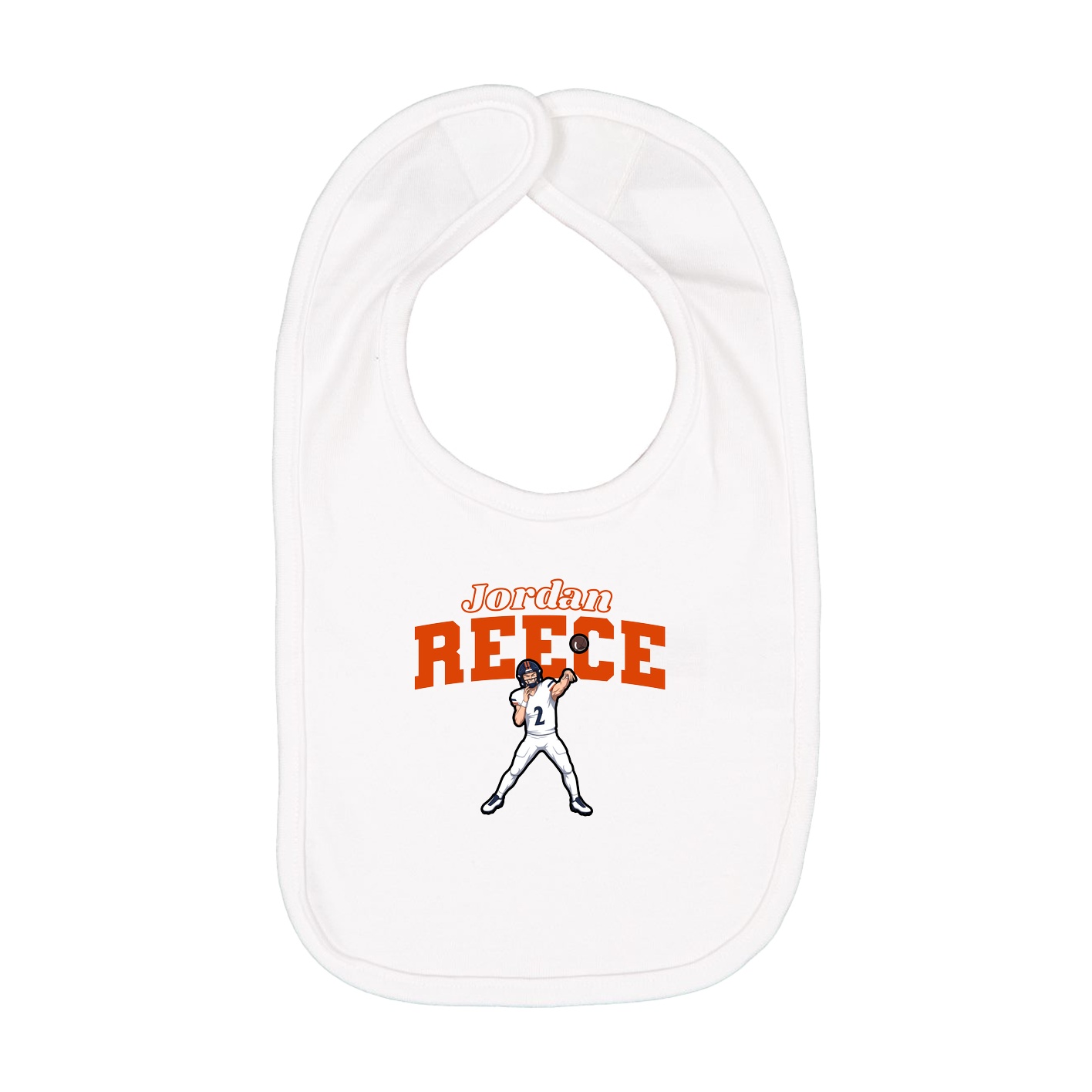 Infant Bib — Name Arch in White