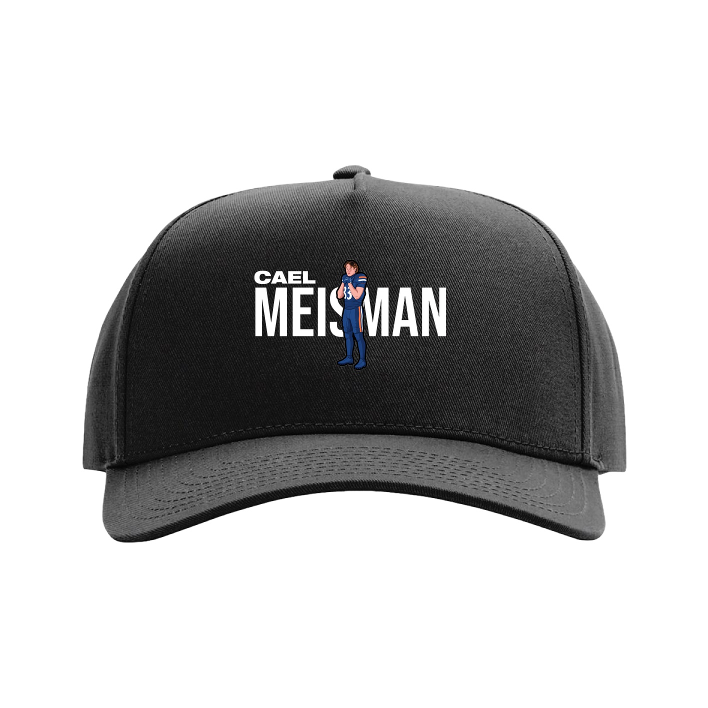 Full Fabric Five-Panel Champ Cap — Player Name in Black