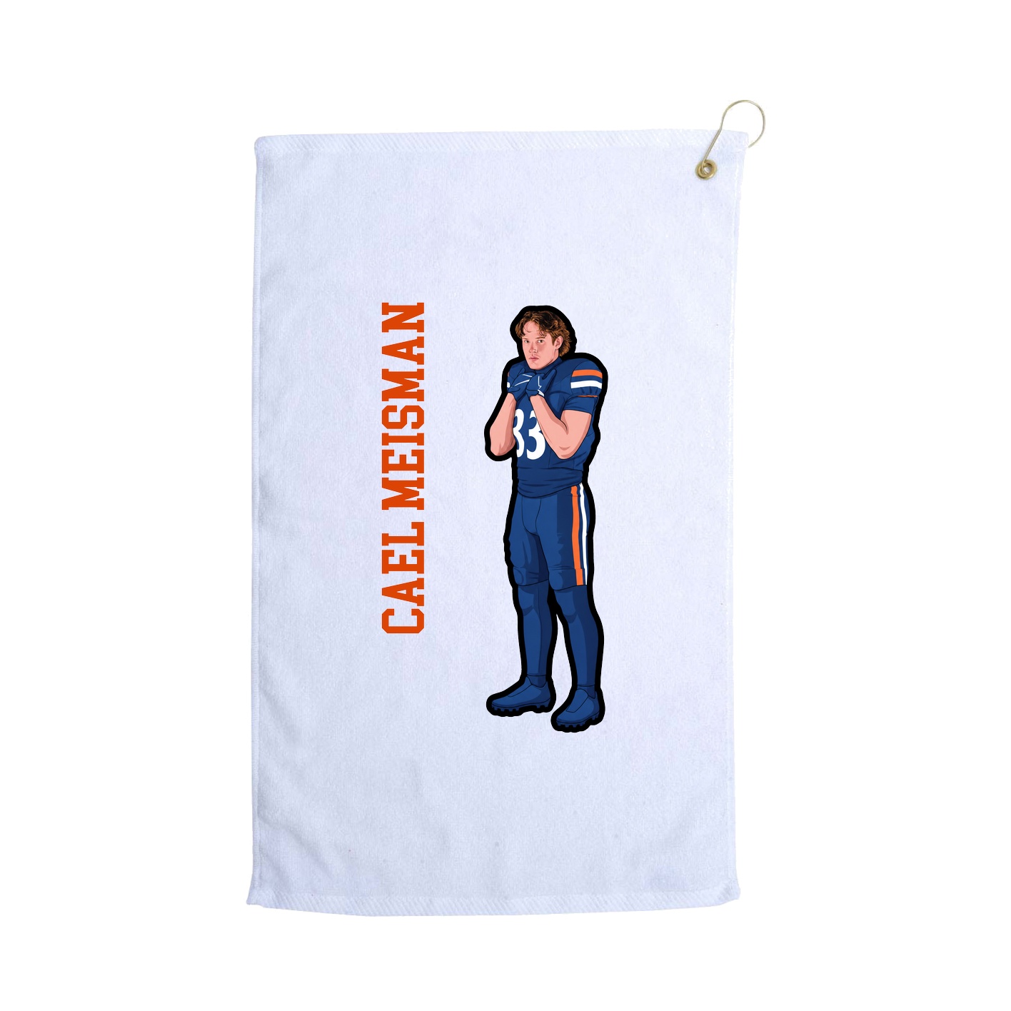 Golf Towel — Name Vertical in White