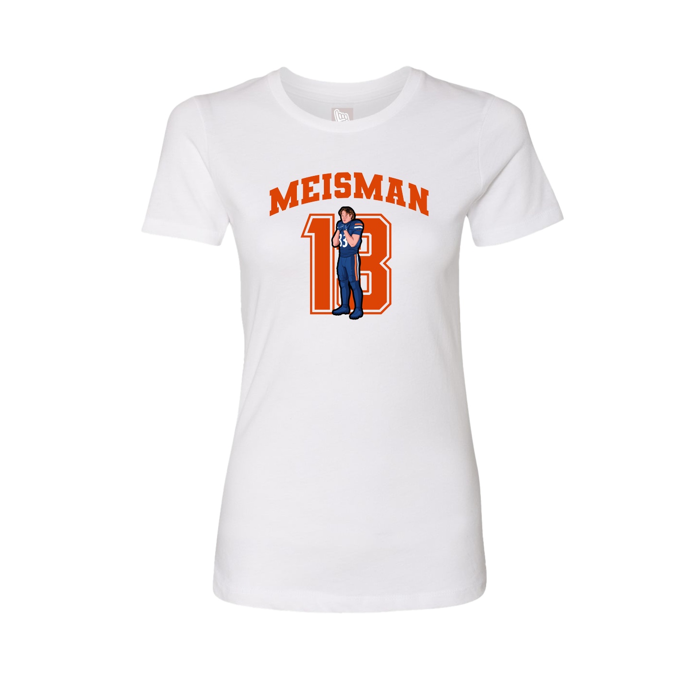 Fitted Women's Tee — Number in White