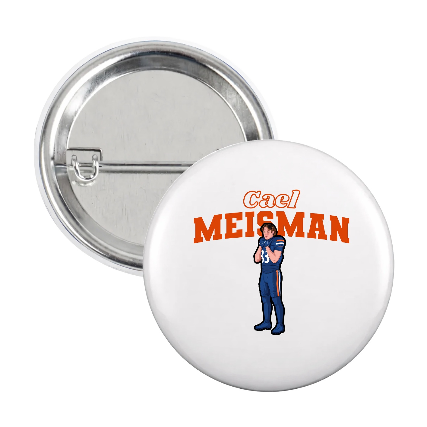 Game Day Button — Name Arch in White