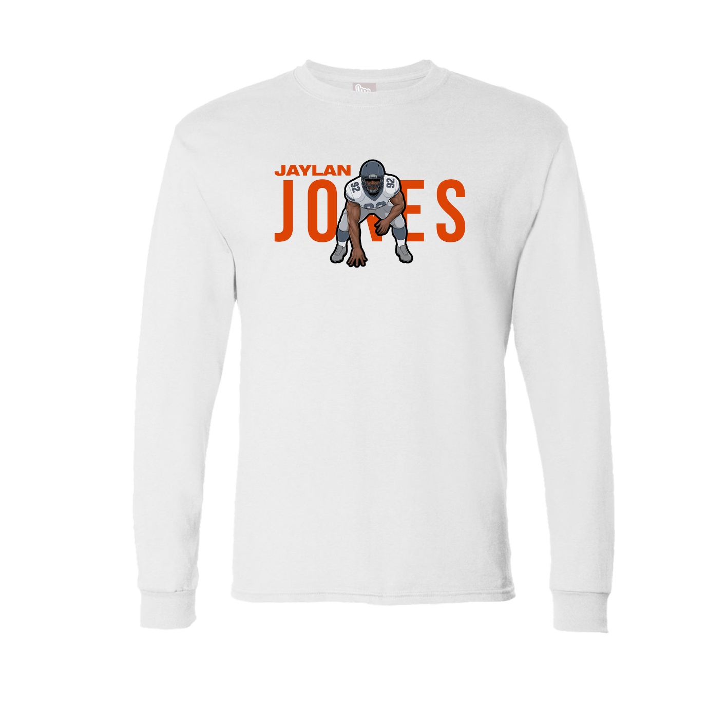Long Sleeve Tee — Player Name in White