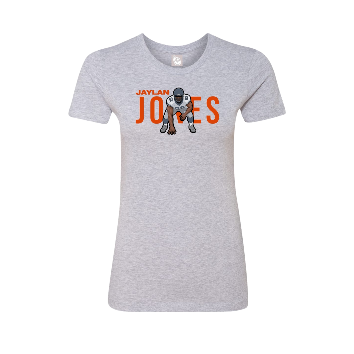 Fitted Women's Tee — Player Name in Grey