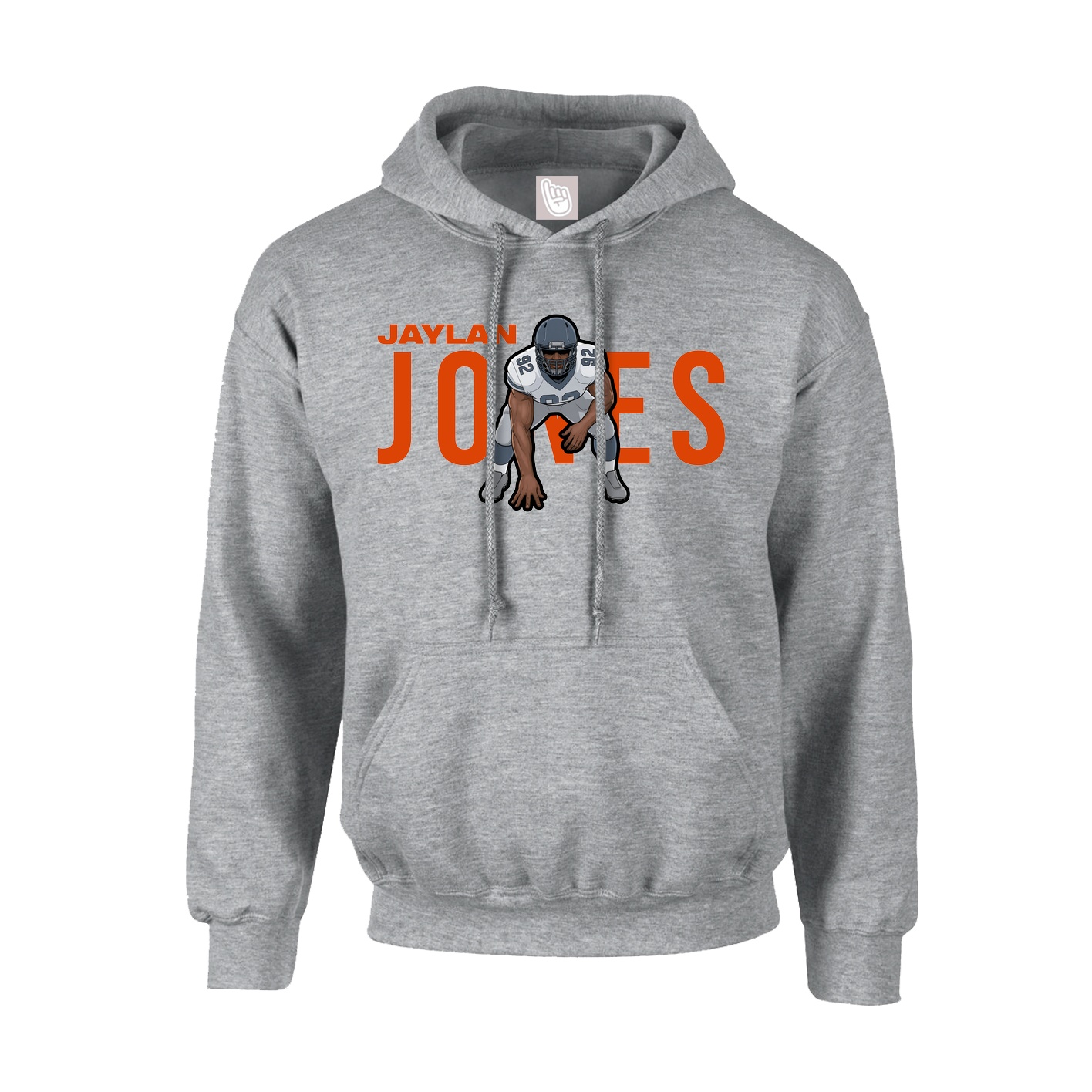 Hoodie — Player Name in Grey
